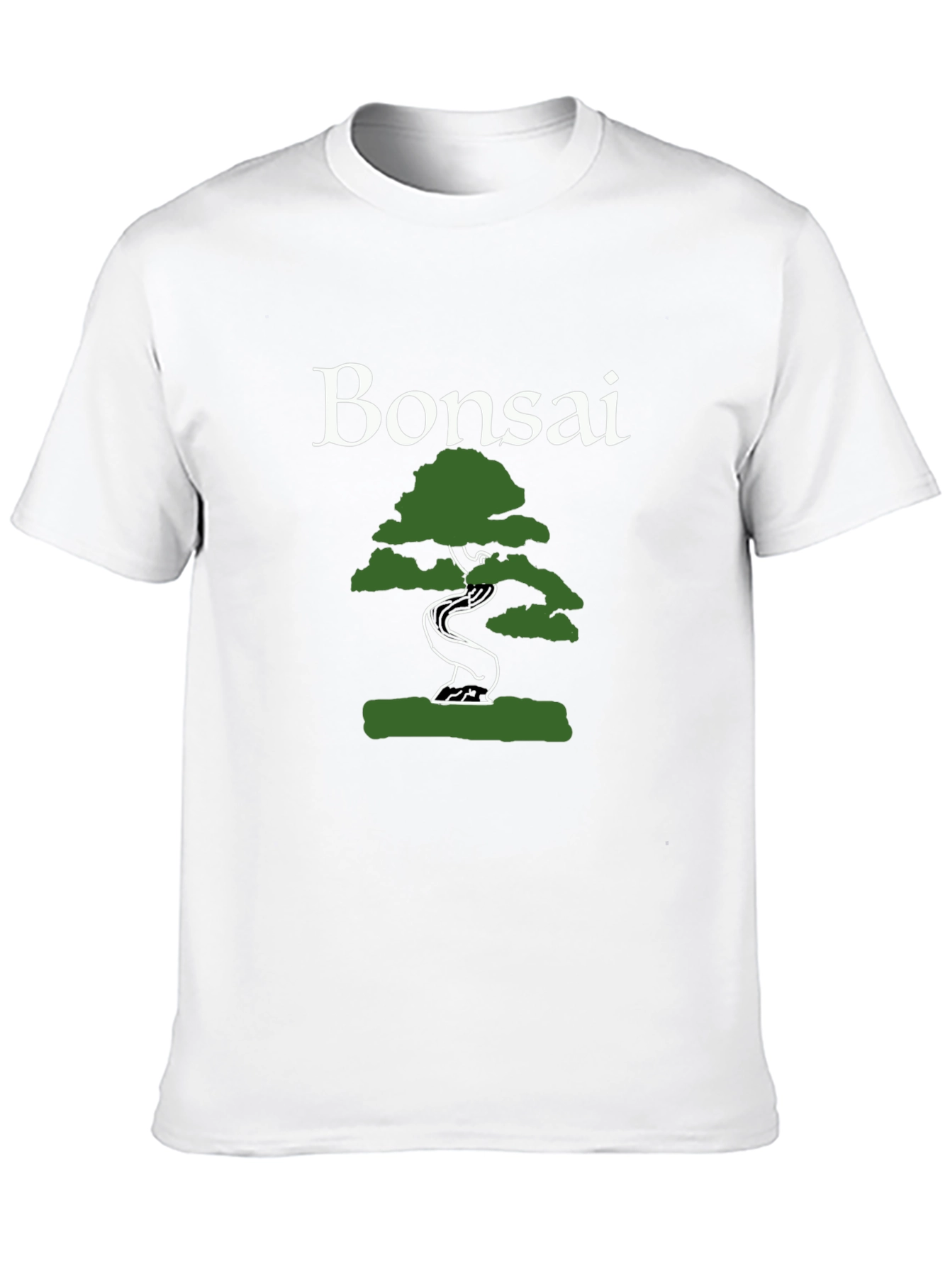 Bonsai Tree Graphic Tee - Black Cotton T-Shirt
