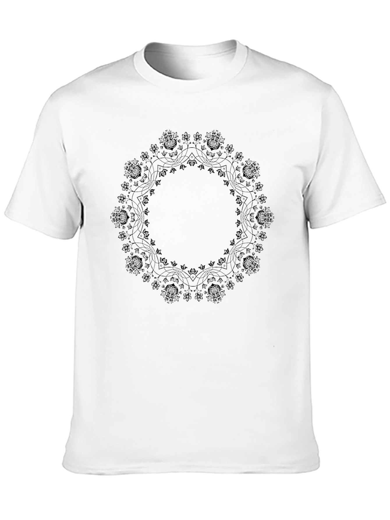 Black Mandala Graphic Tee - Casual Comfort