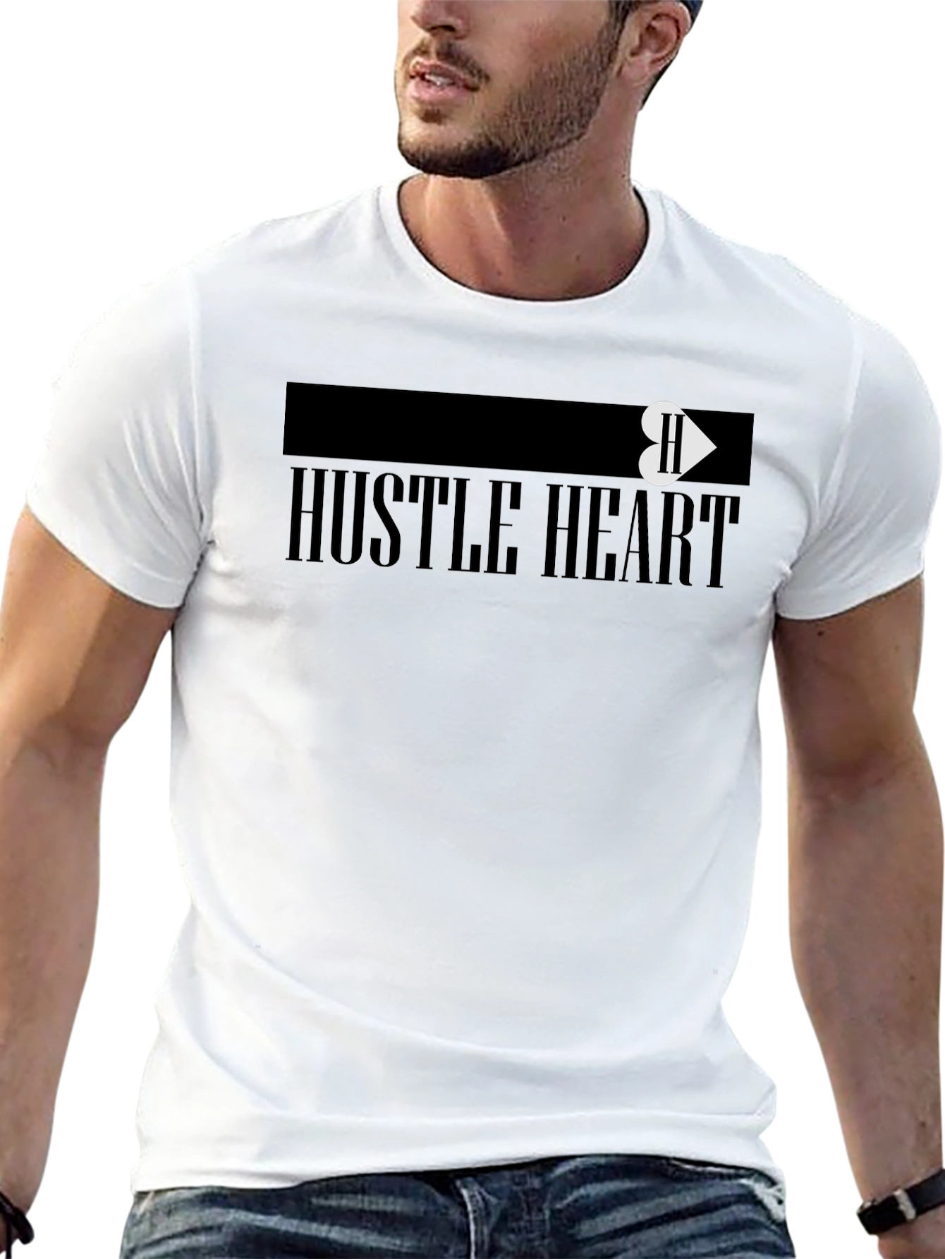 Hustle Heart Black Graphic Tee