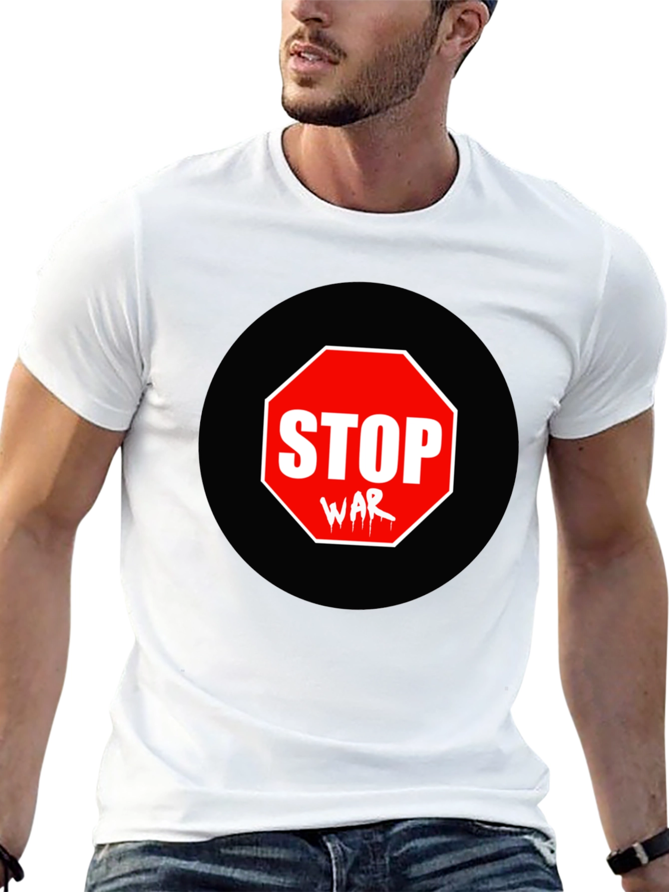 Stop War Graphic Tee - Black Short Sleeve