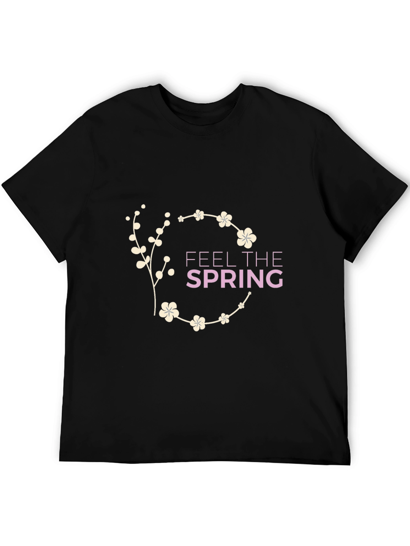 Feel The Spring Black Graphic Tee