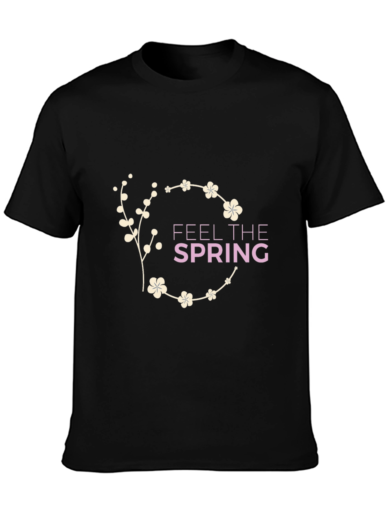 Feel The Spring Black Graphic Tee