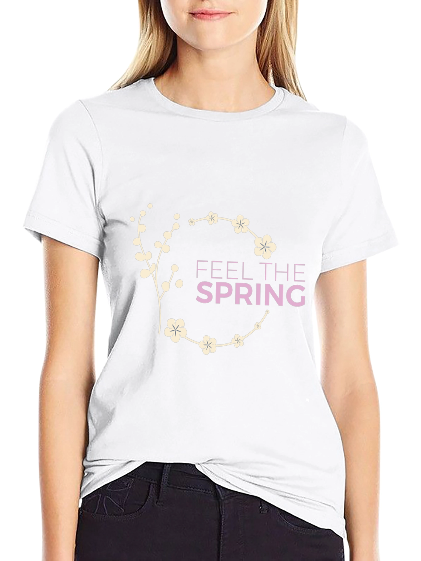 Feel The Spring Black Graphic Tee