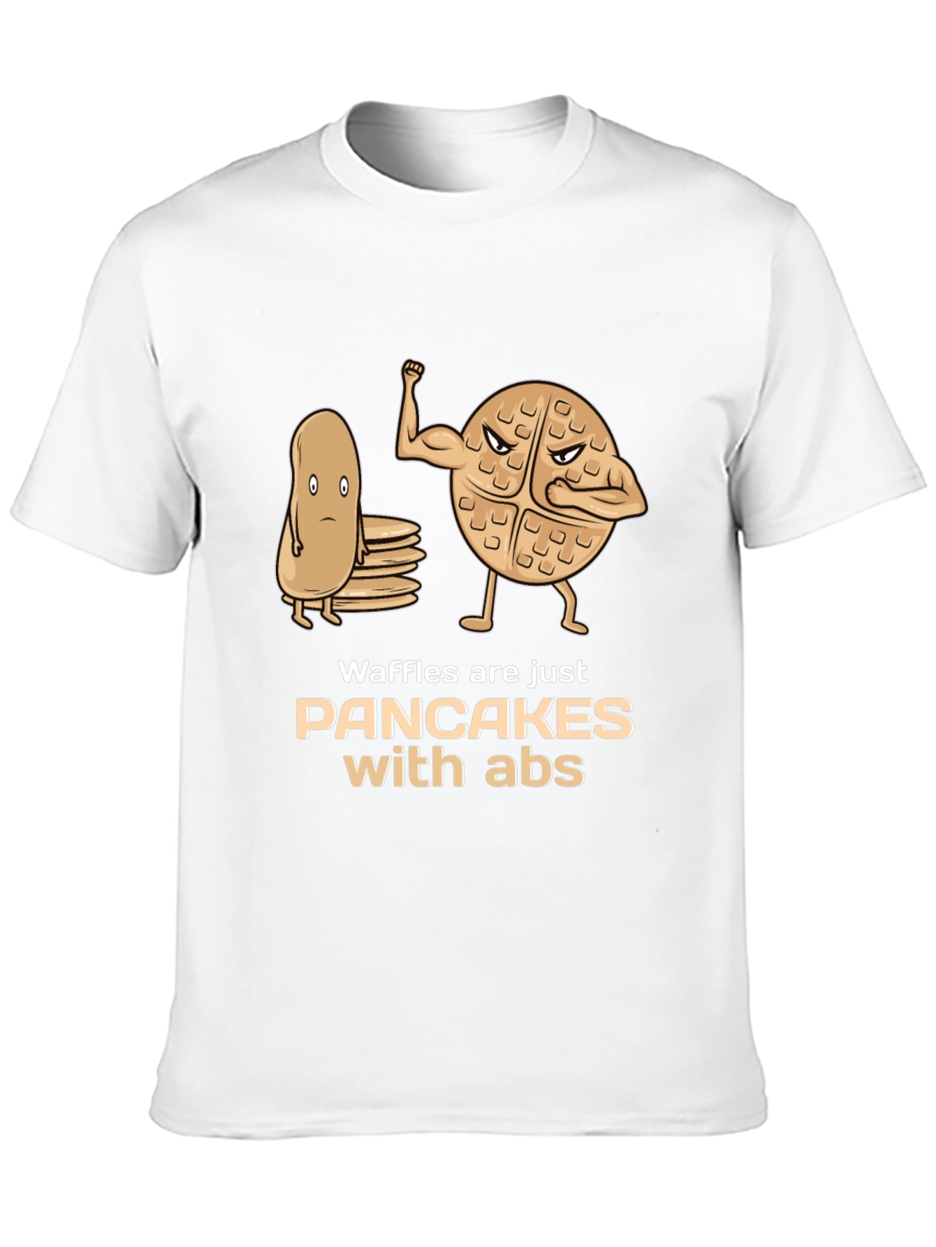 Waffles With Abs Graphic Tee - Funny Food Shirt