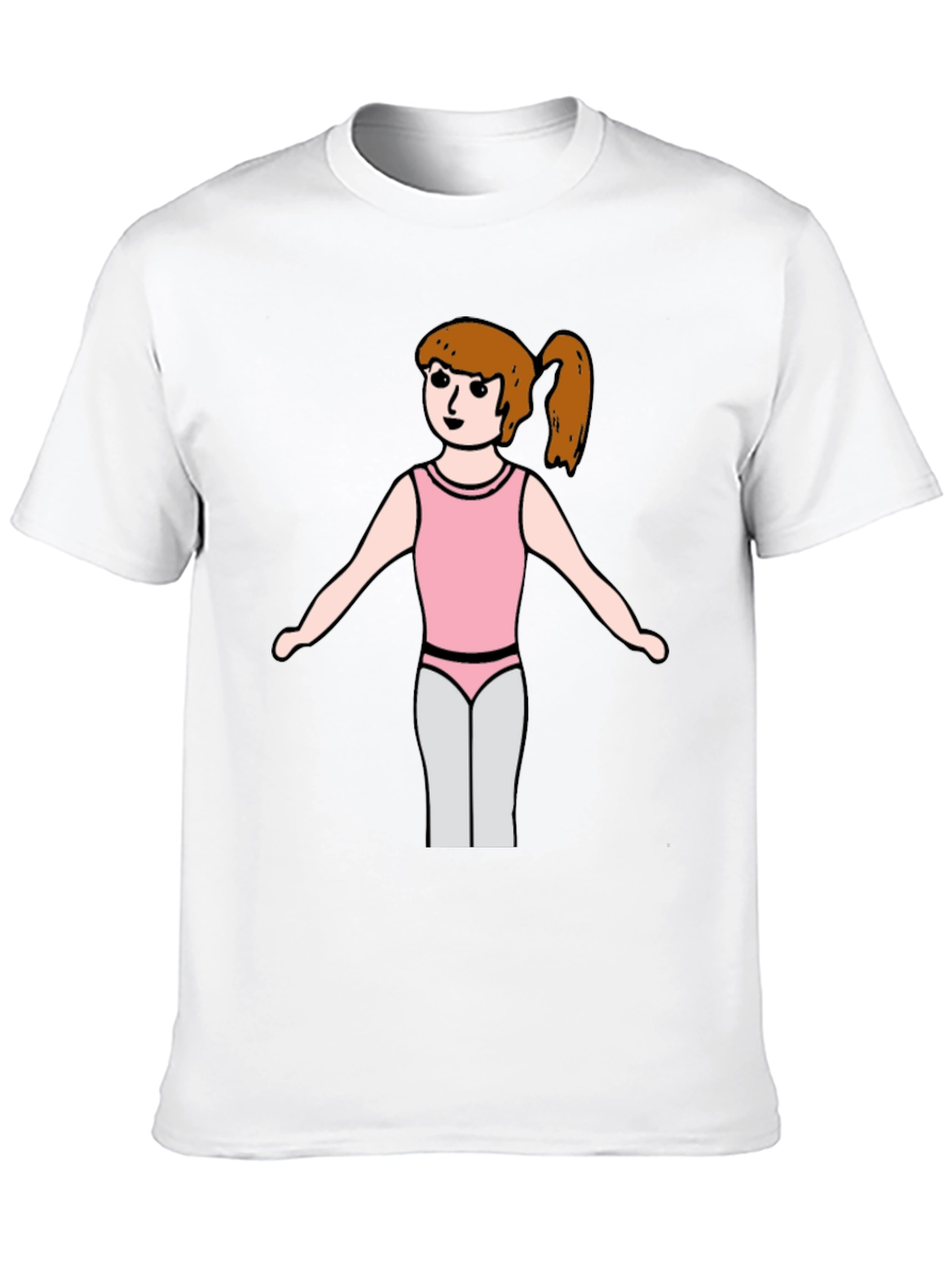 Girl Gymnast T-Shirt - Black Cotton Tee