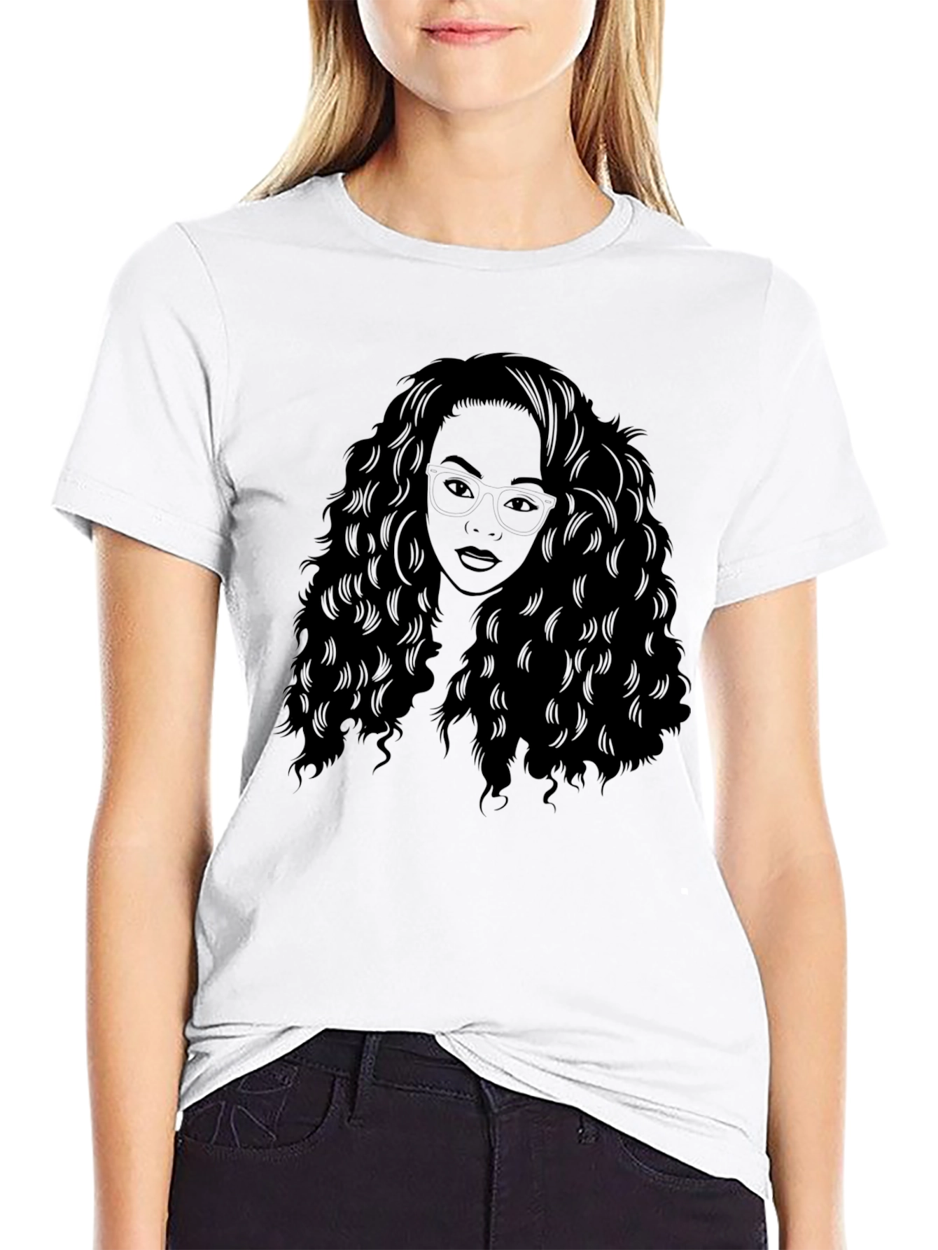 Woman Silhouette Graphic Black T-Shirt