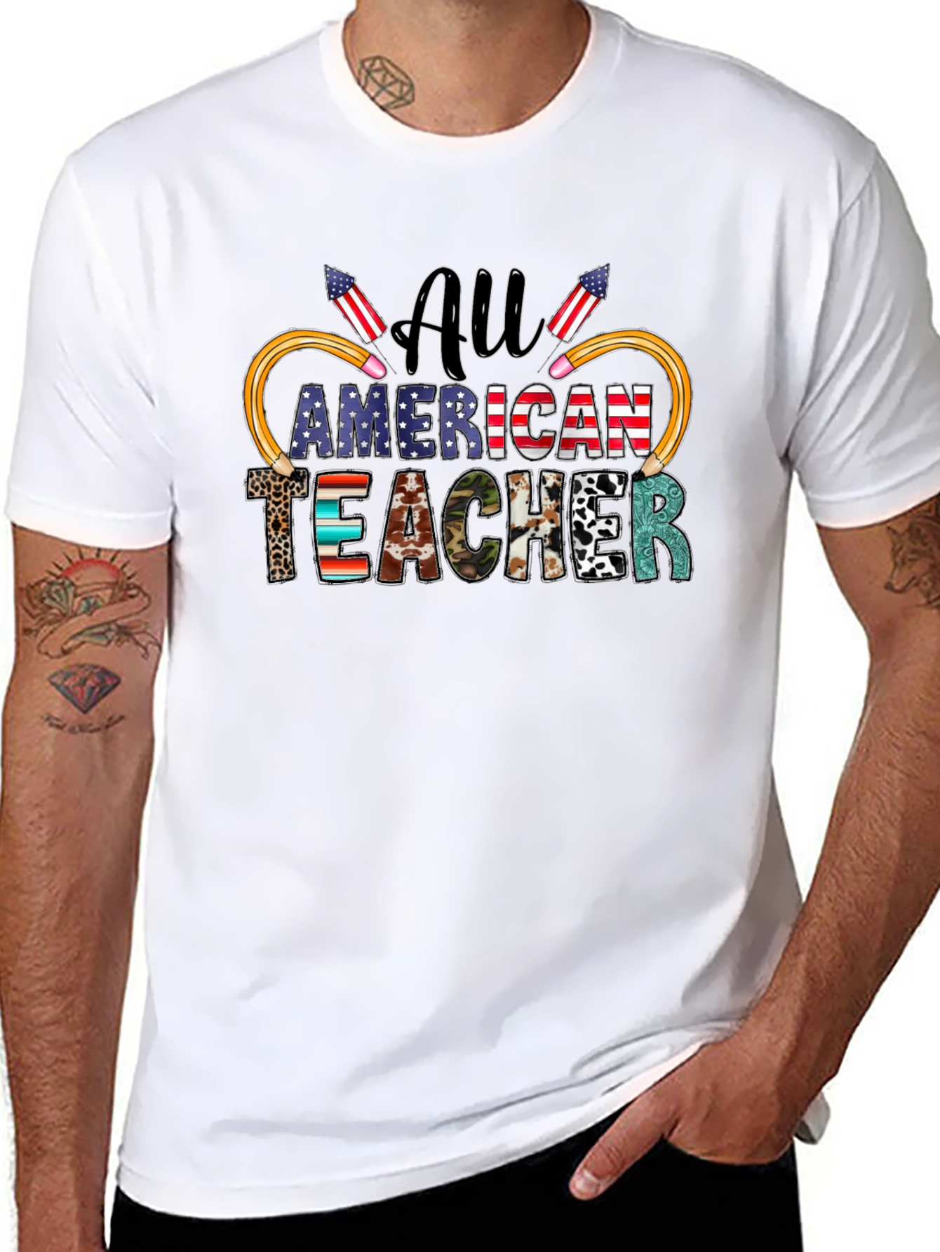 All American Teacher Patriotic T-Shirt