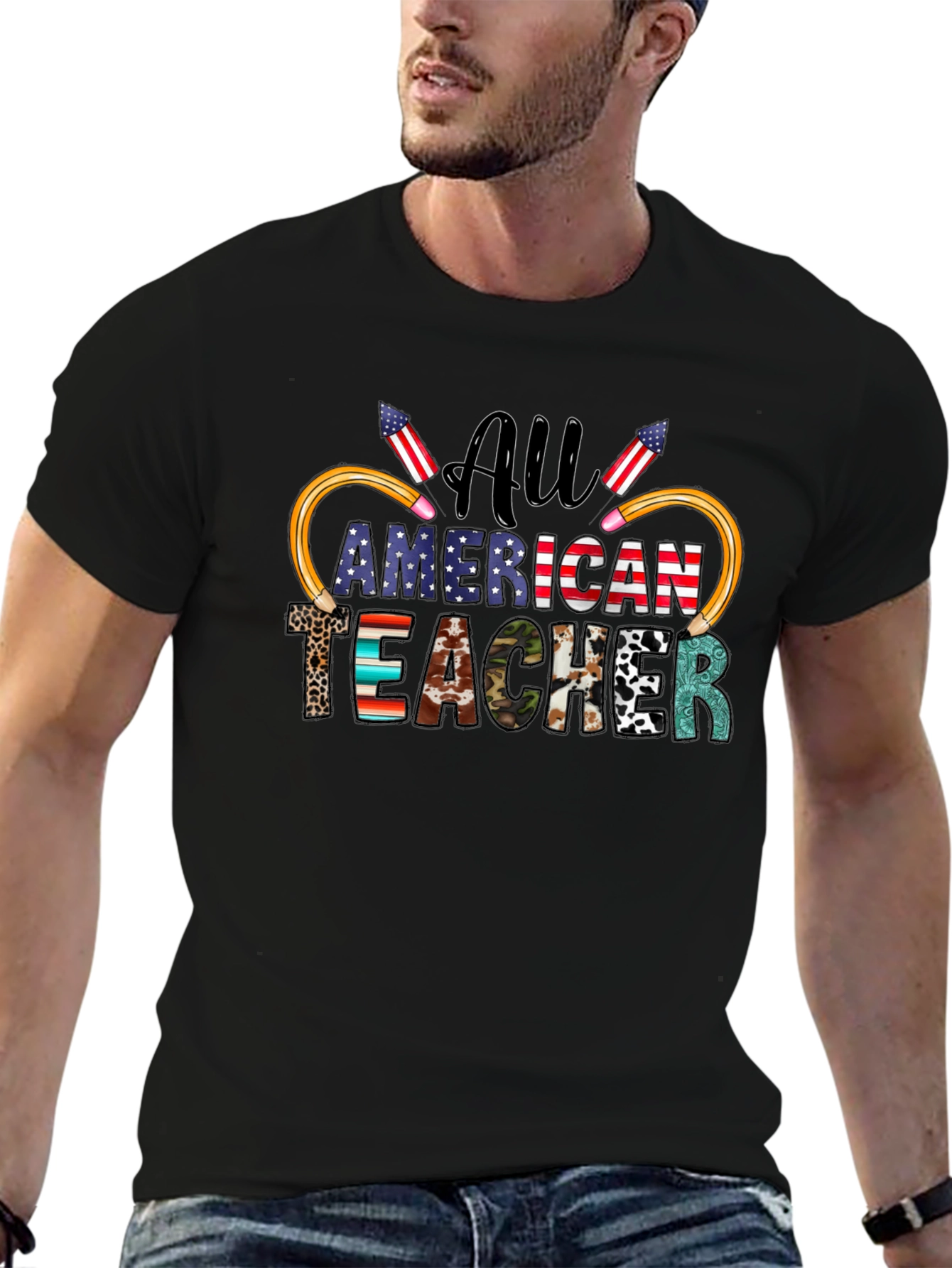 All American Teacher Patriotic T-Shirt
