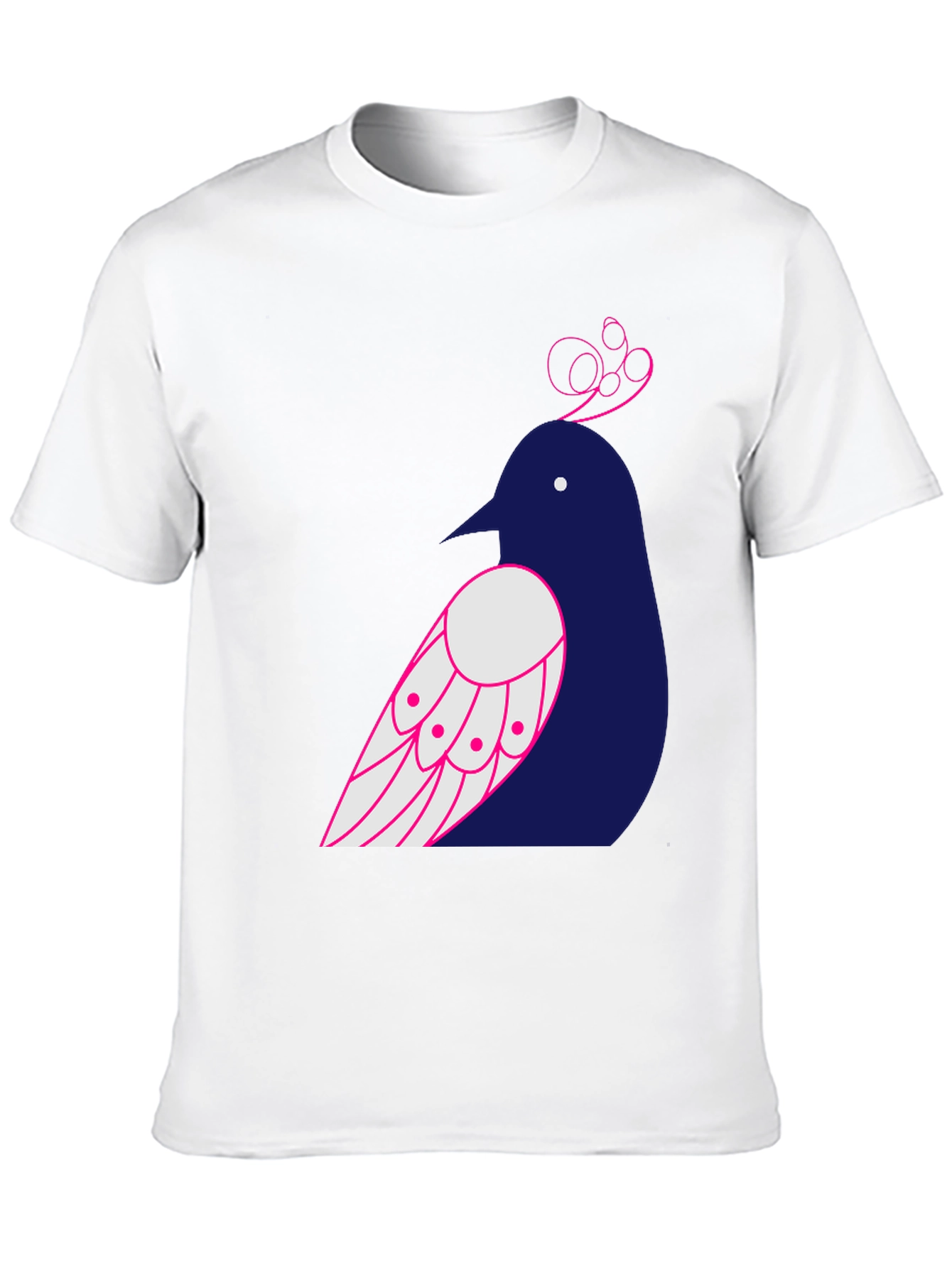 Bird Graphic Print T-Shirt - Black