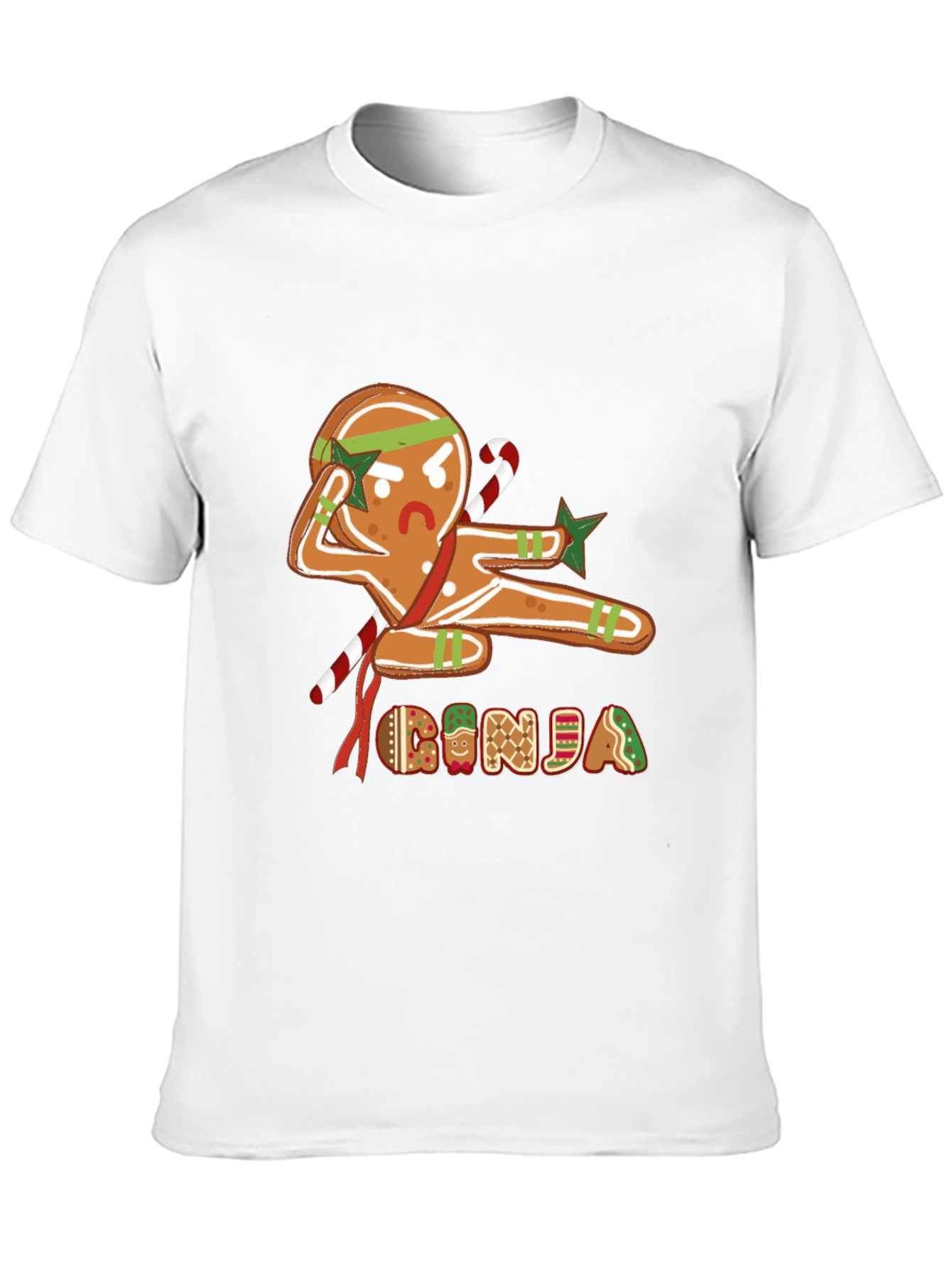 Gingerbread Ninja Graphic T-Shirt - Holiday Fun