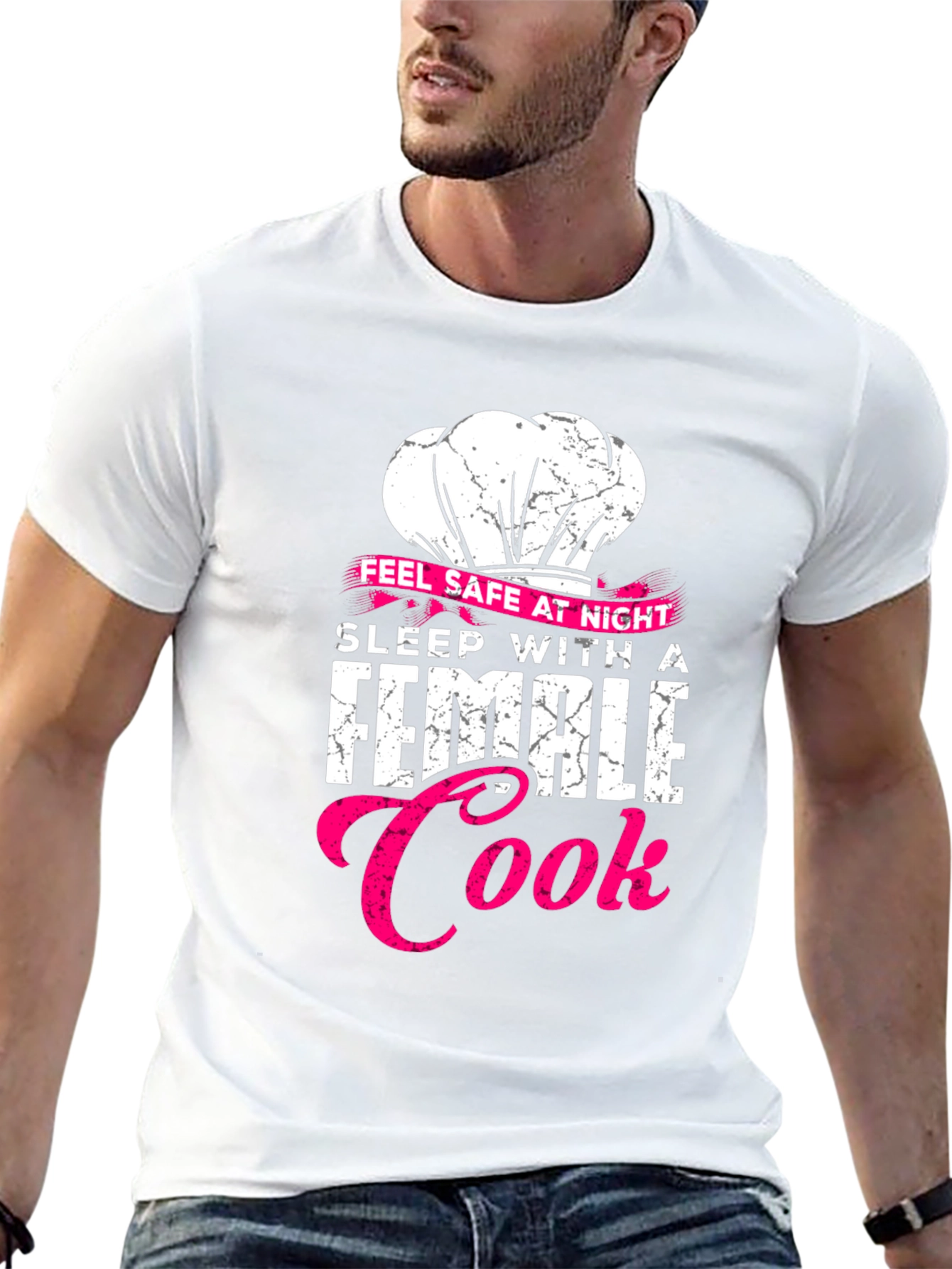 Feel Safe Female Cook Black T-Shirt