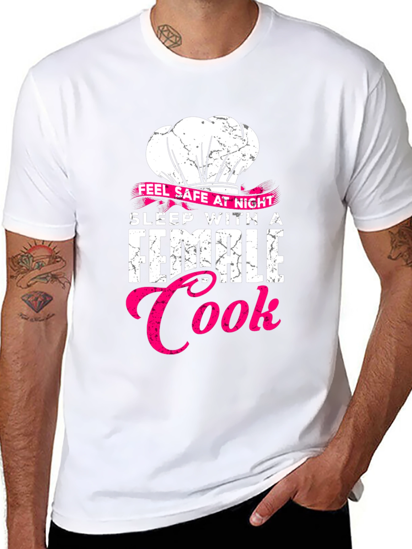 Feel Safe Female Cook Black T-Shirt