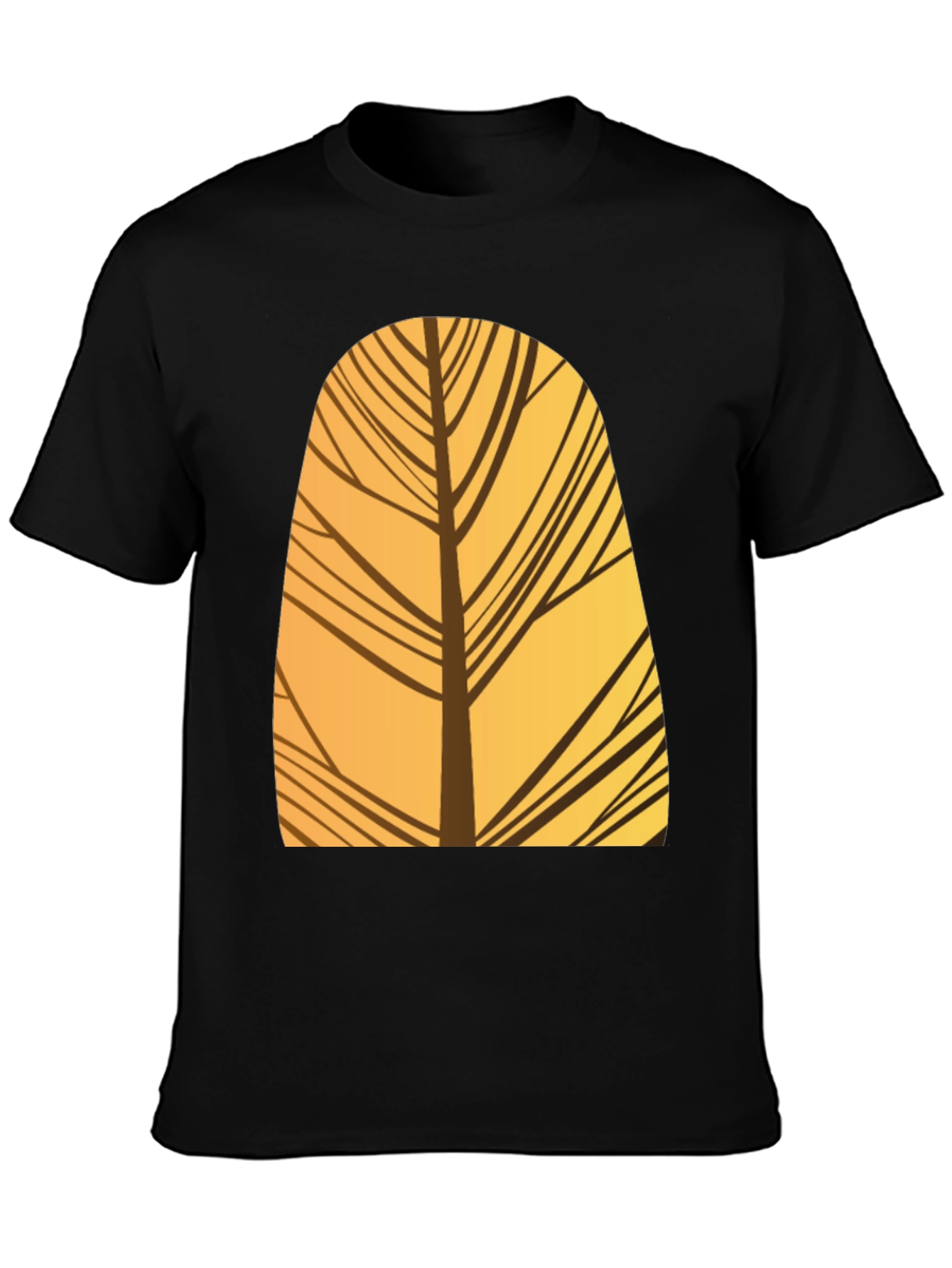 Abstract Tree Graphic Black T-Shirt