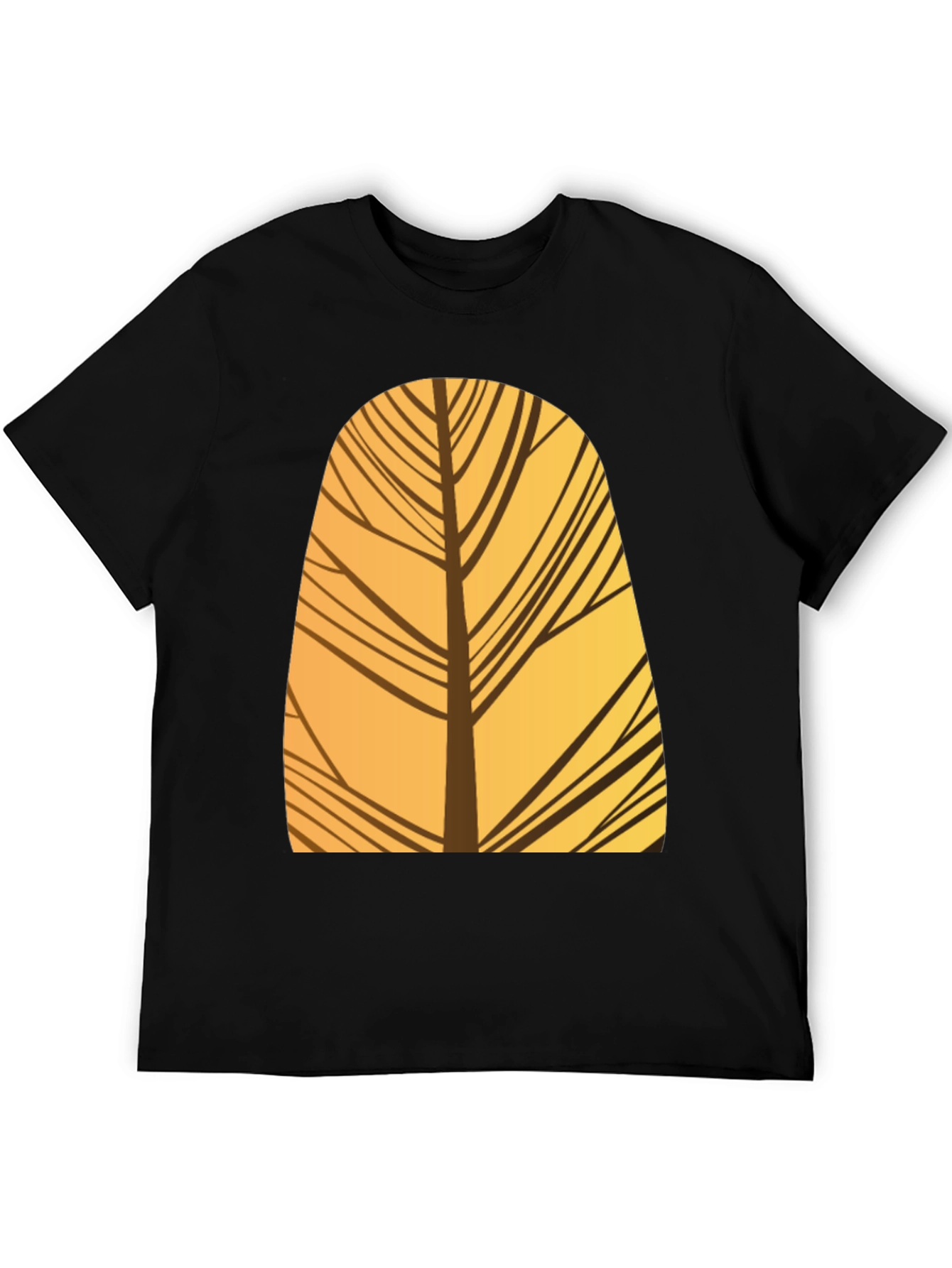 Abstract Tree Graphic Black T-Shirt