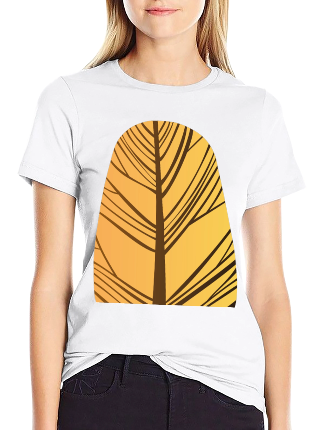 Abstract Tree Graphic Black T-Shirt