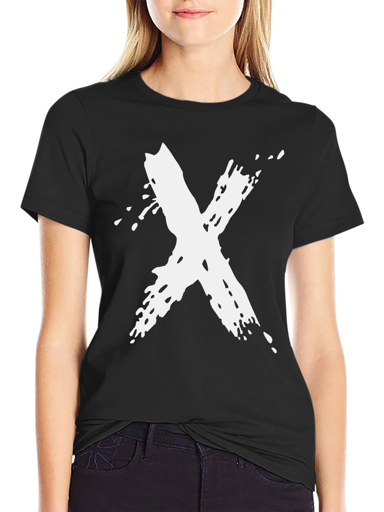 Abstract X Graphic T-Shirt - Black Cotton Tee