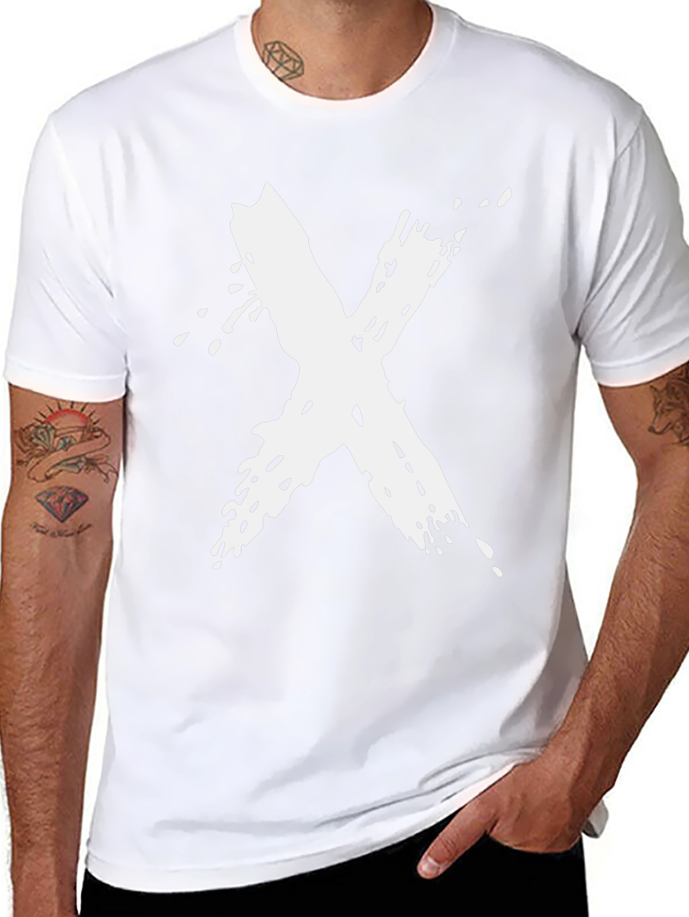 Abstract X Graphic T-Shirt - Black Cotton Tee
