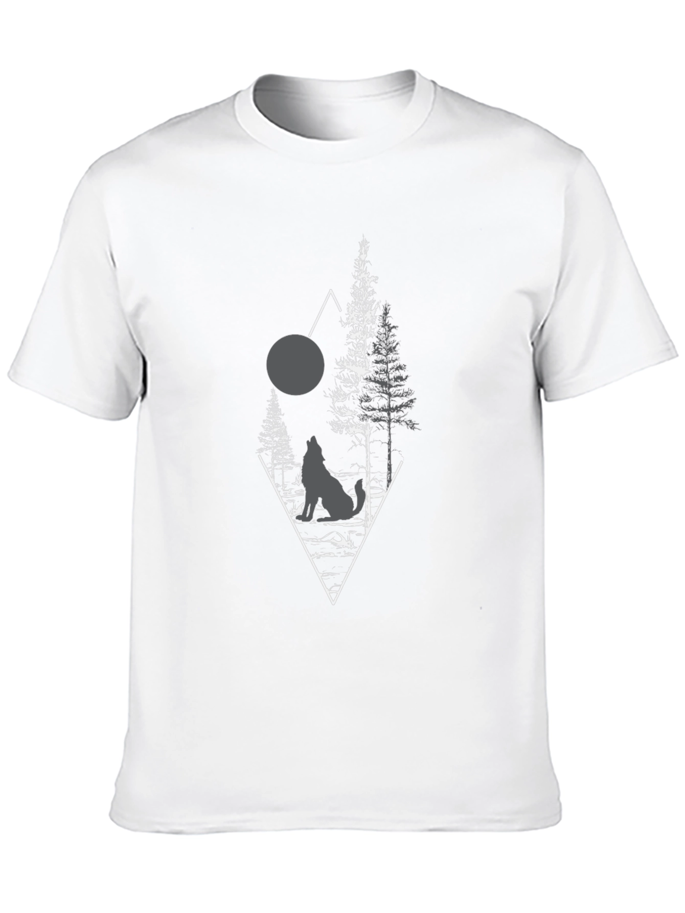 Wolf Moon Forest Graphic Tee - Black