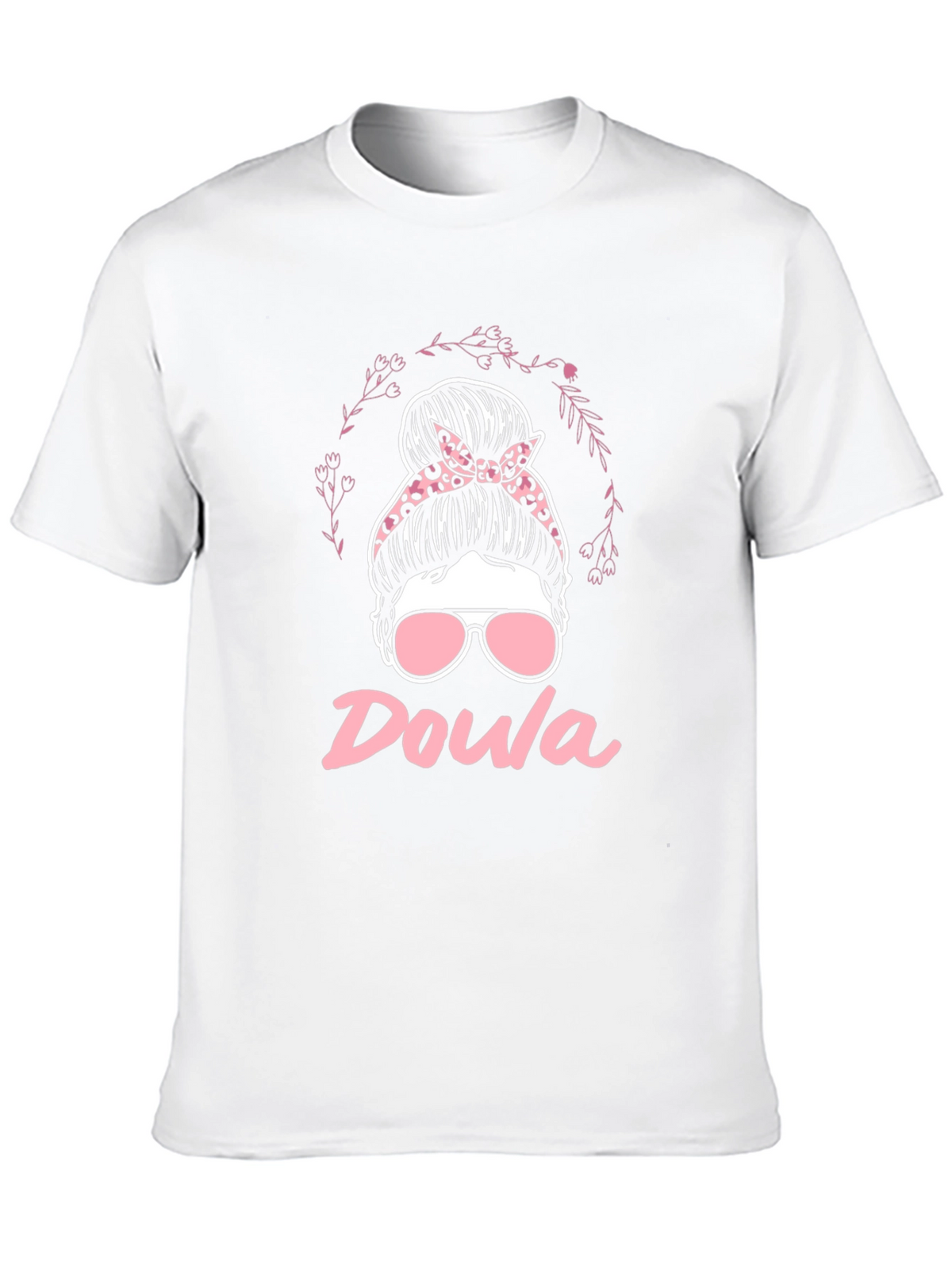 Doula Messy Bun T-Shirt - Black Womens Support