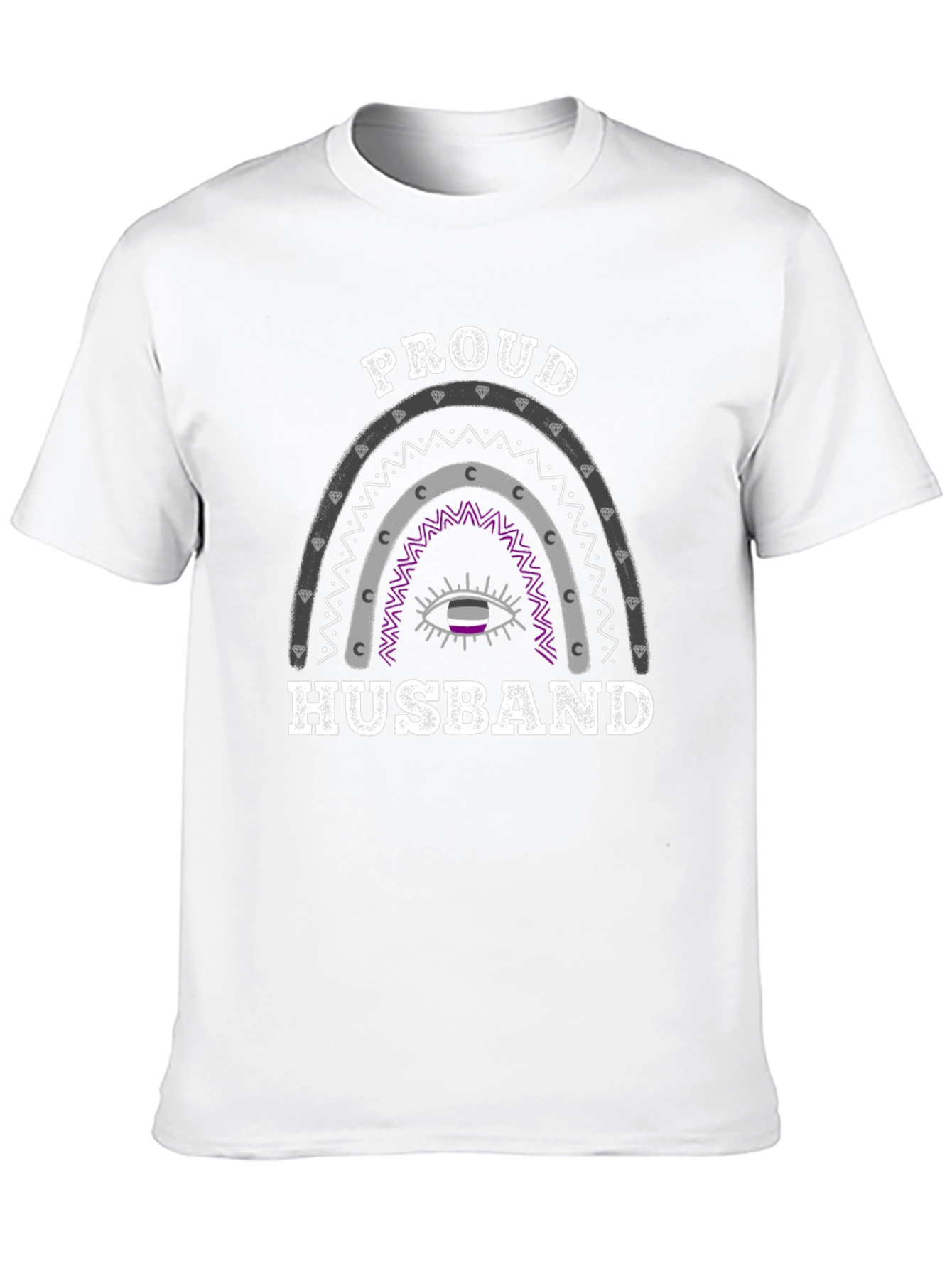 Proud Husband Asexual Pride Rainbow Graphic T-Shirt