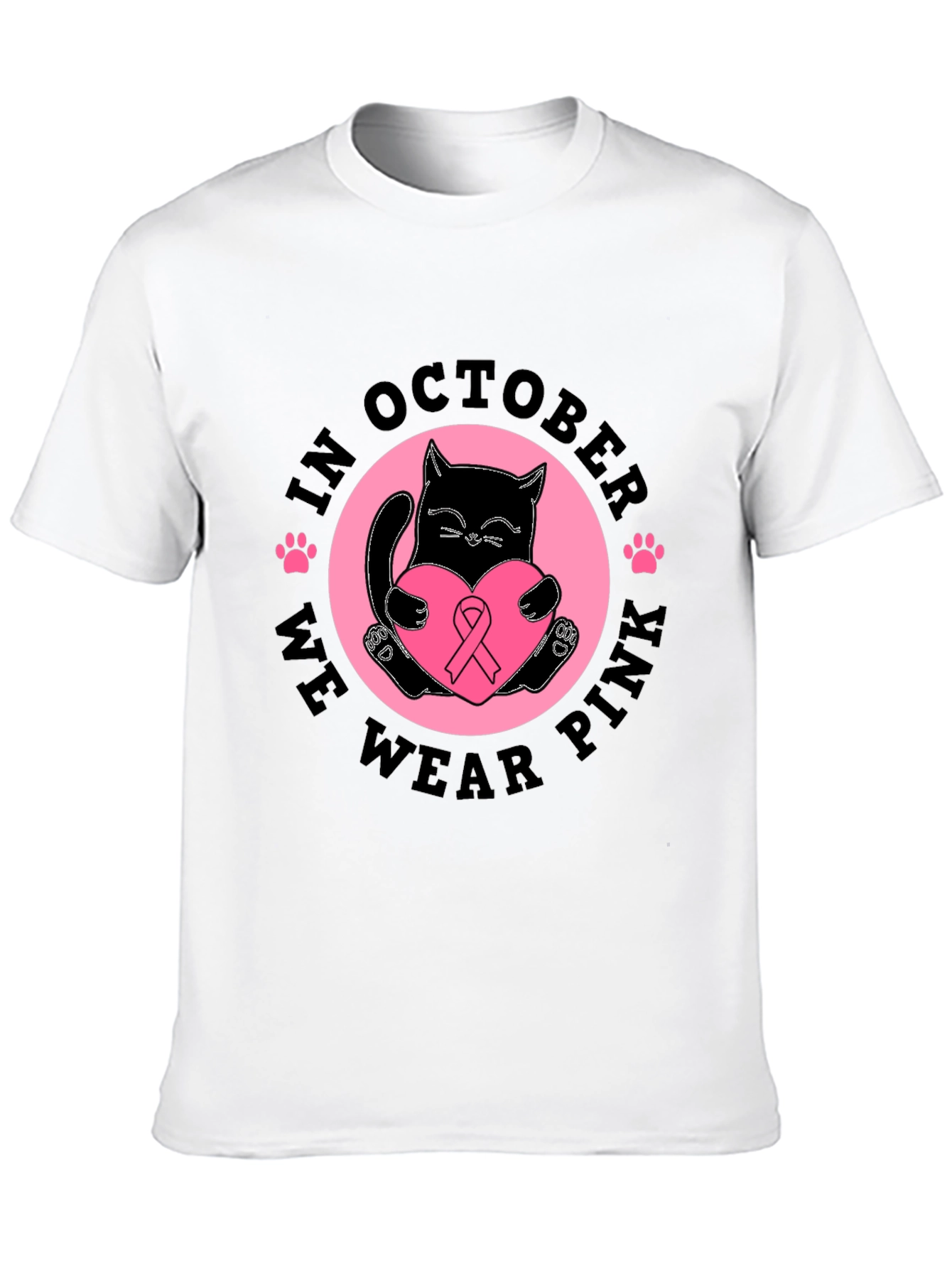 Breast Cancer Awareness Cat T-Shirt