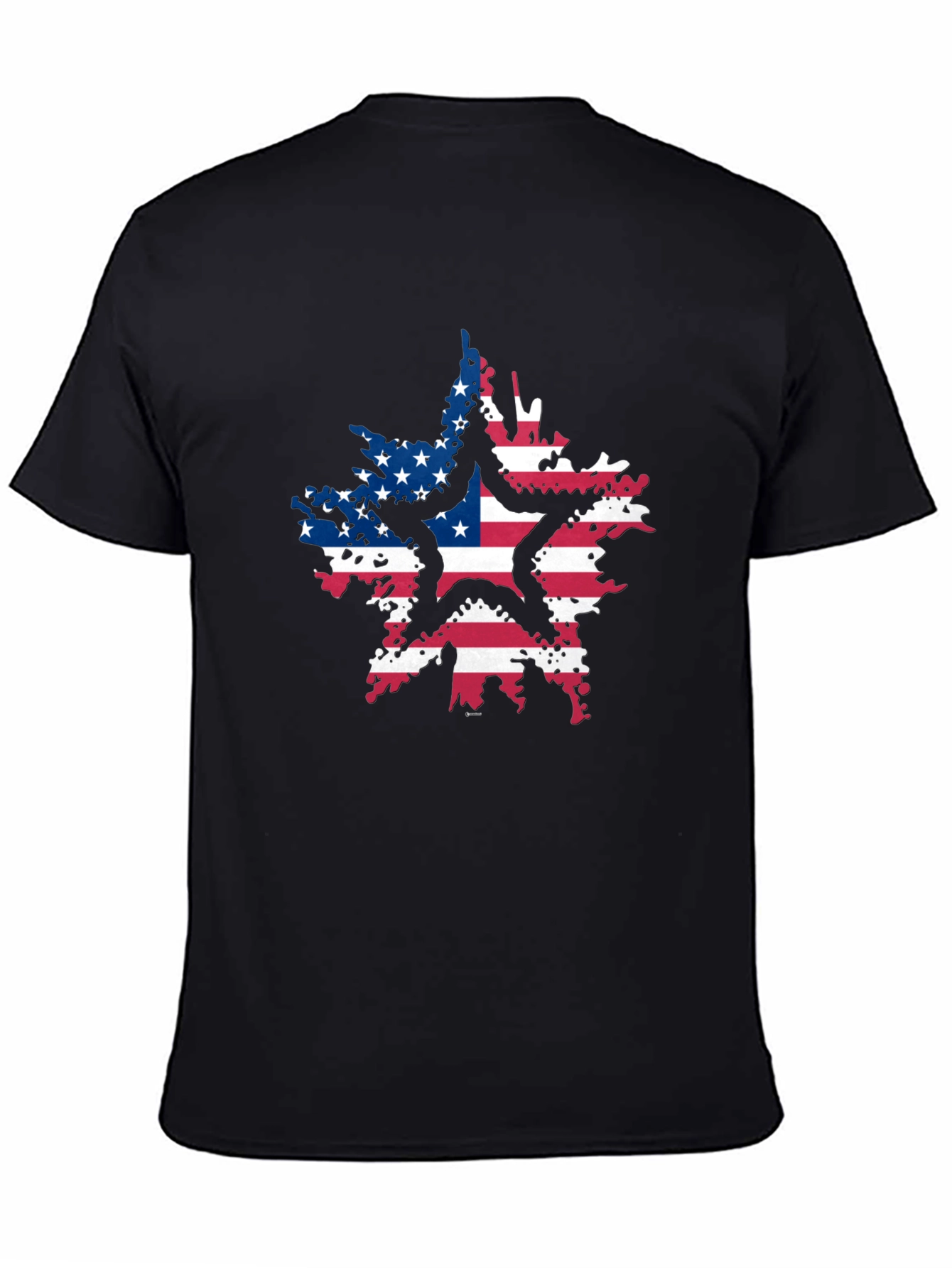 American Flag Star Black T-Shirt