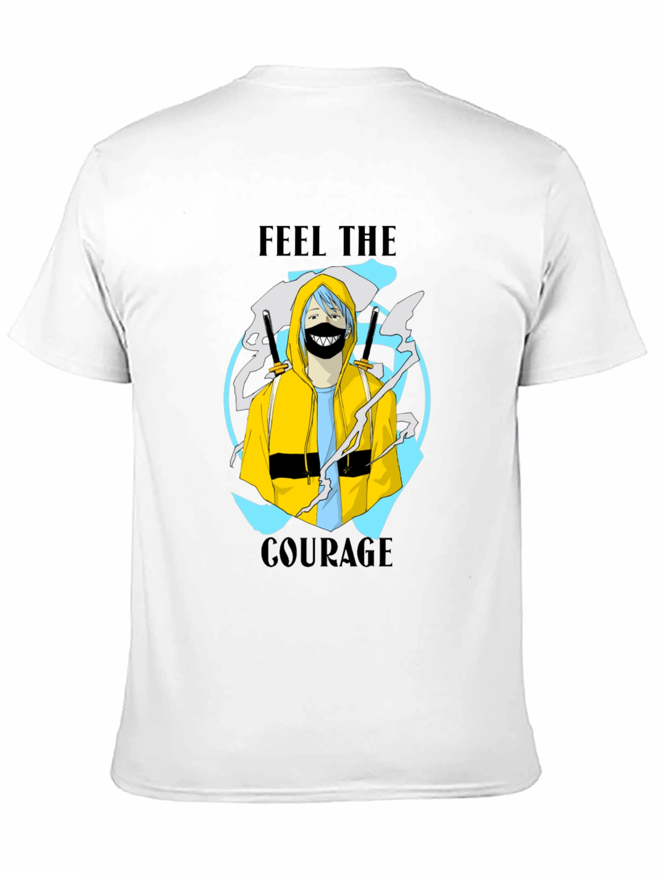 Feel The Courage Graphic Print Black T-Shirt