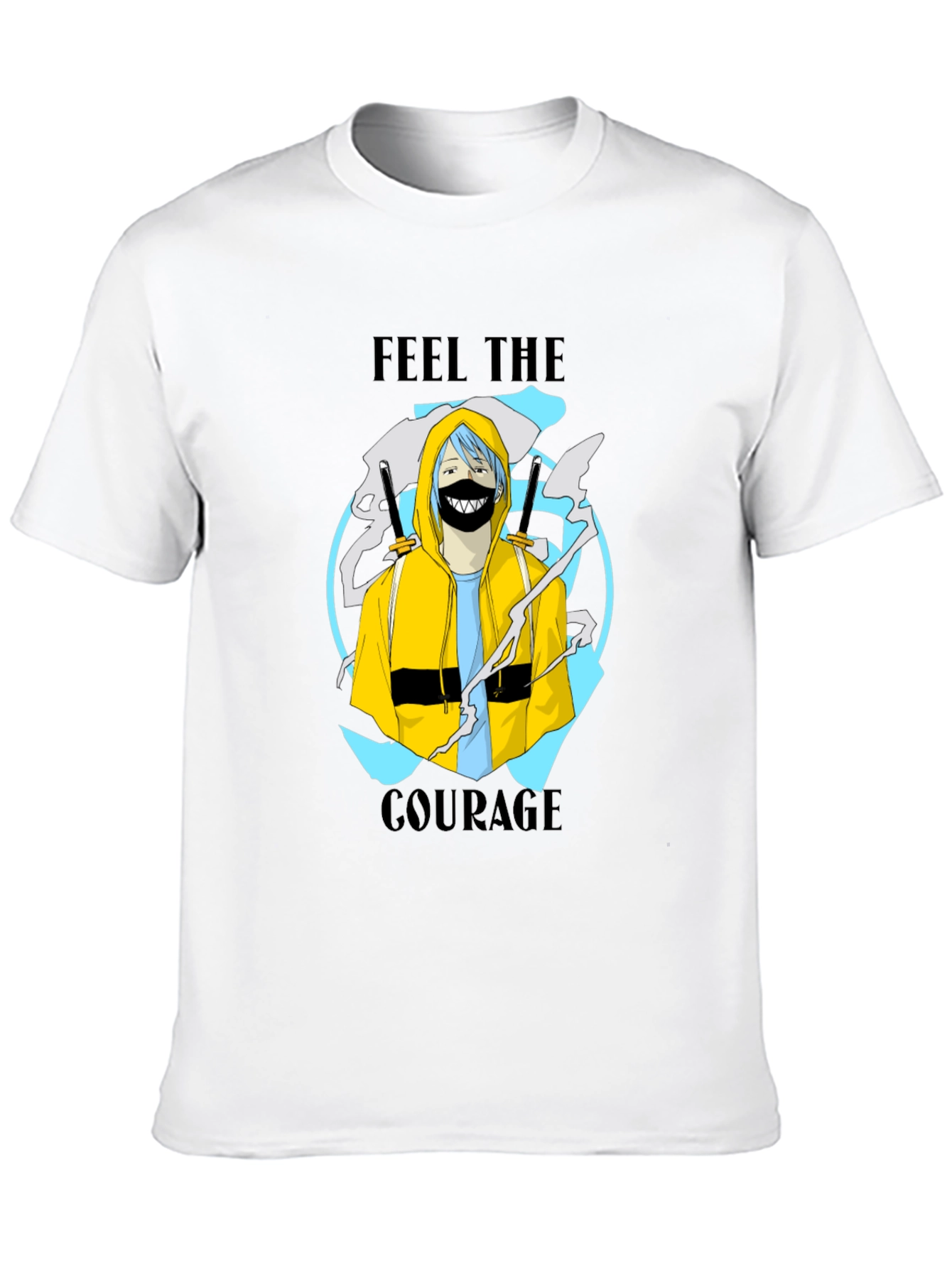 Feel The Courage Graphic Print Black T-Shirt