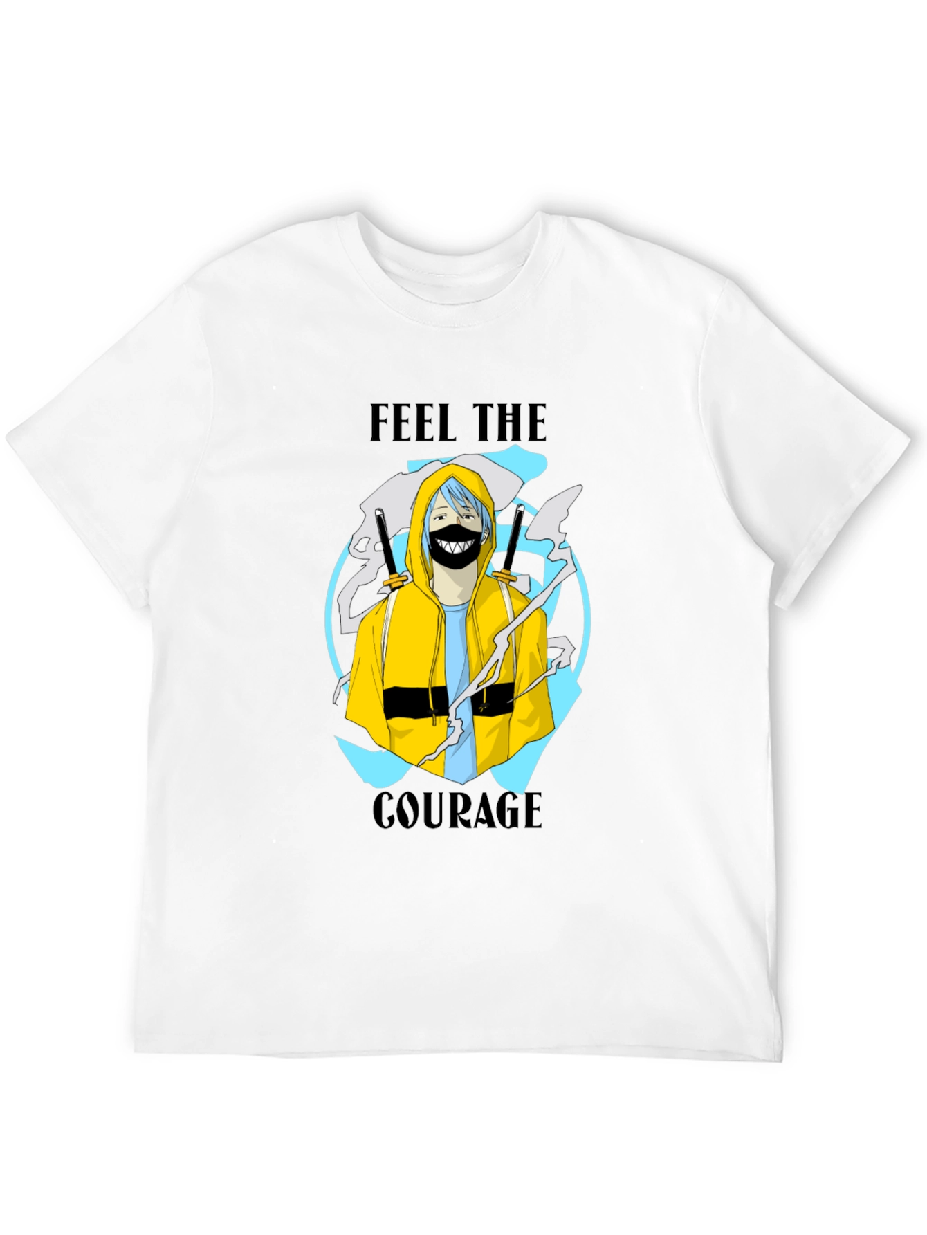 Feel The Courage Graphic Print Black T-Shirt