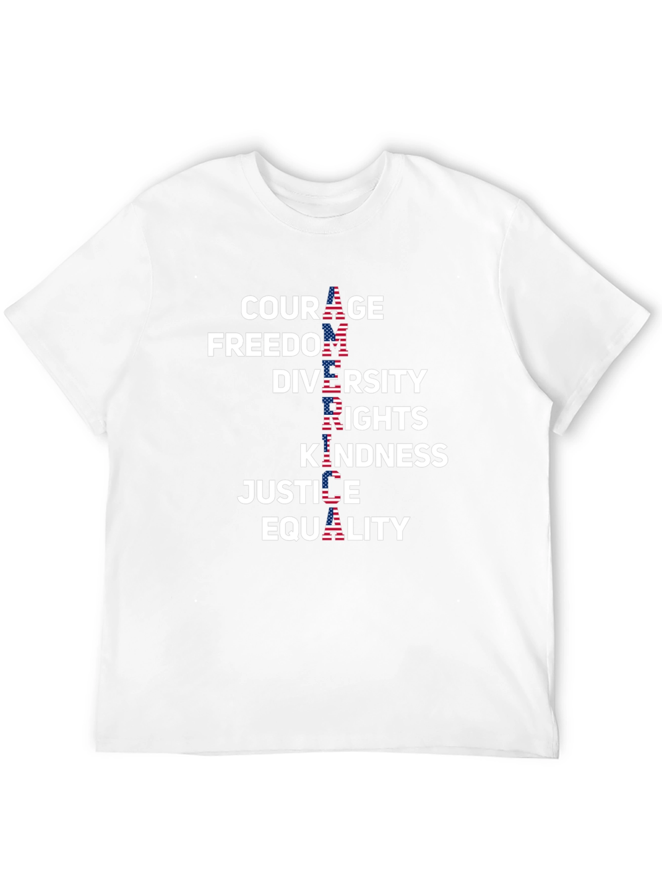 American Values Graphic Tee - Courage Freedom Diversity