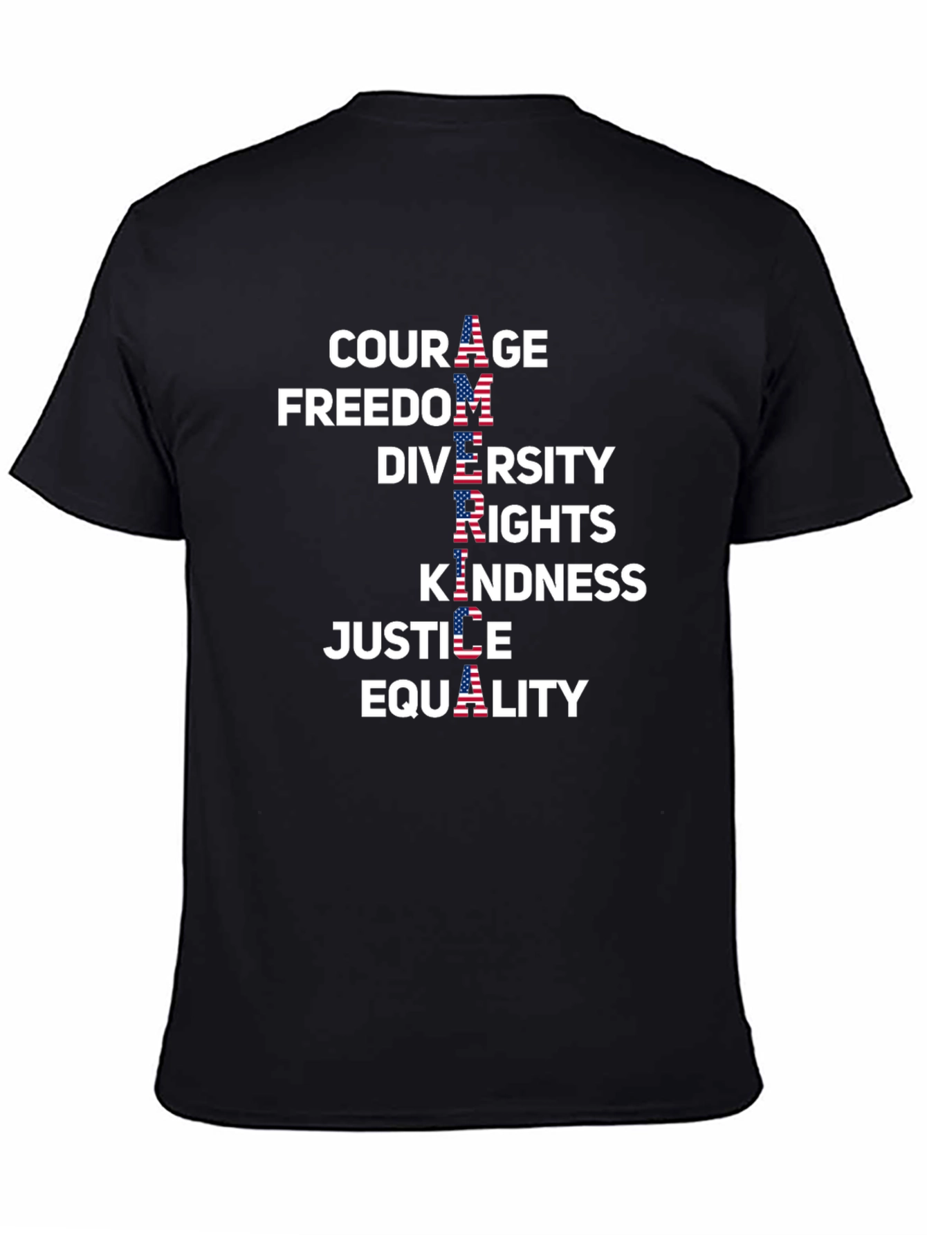 American Values Graphic Tee - Courage Freedom Diversity
