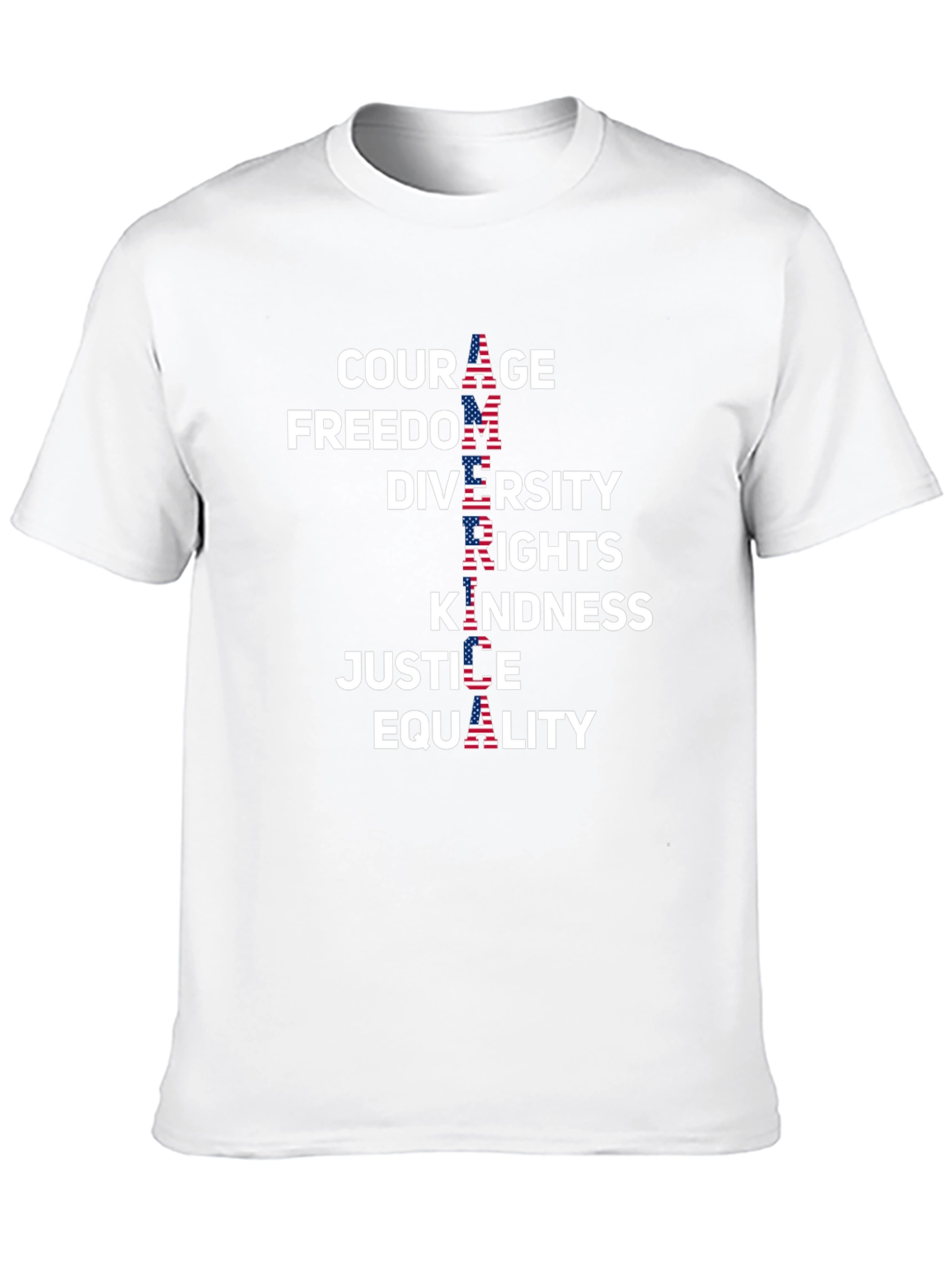 American Values Graphic Tee - Courage Freedom Diversity