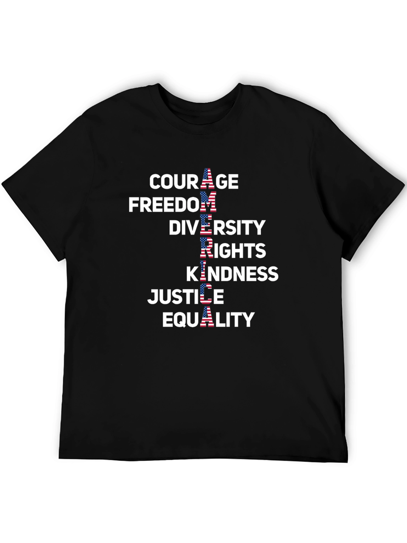 American Values Graphic Tee - Courage Freedom Diversity