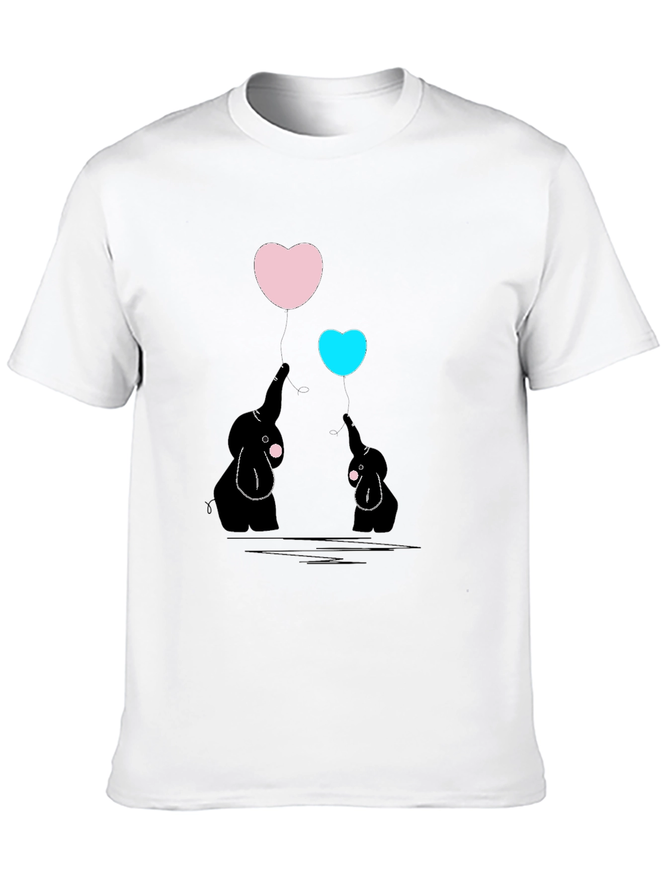 Elephant Heart Balloon Graphic Tee - Black