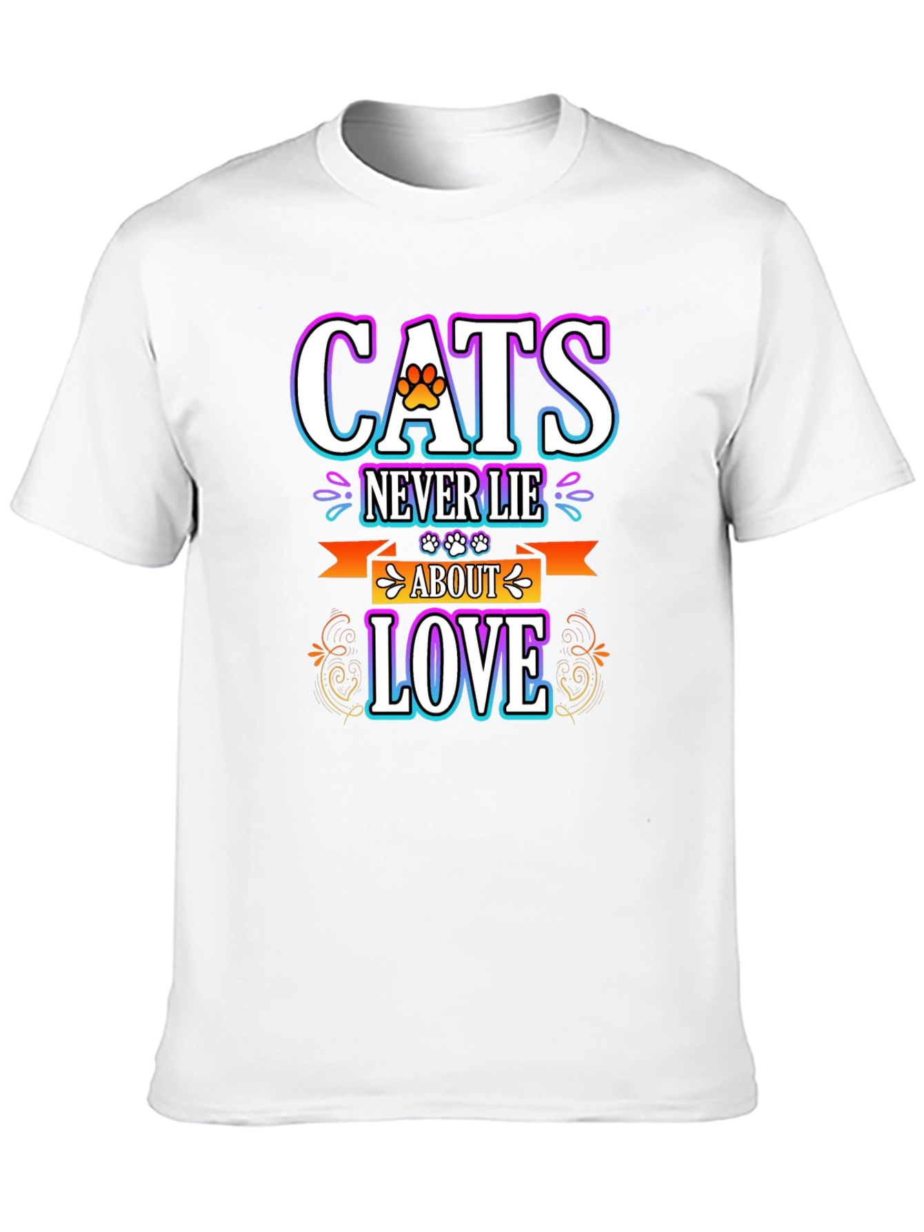 Cats Never Lie About Love Black T-Shirt