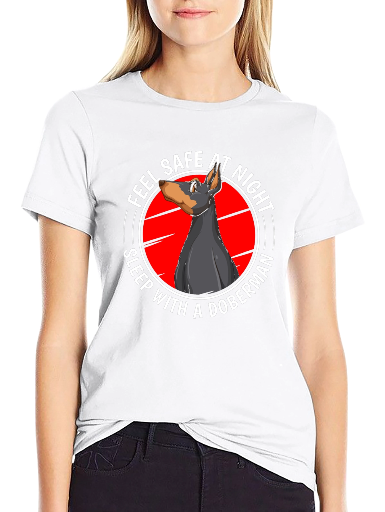 Feel Safe at Night Doberman T-Shirt