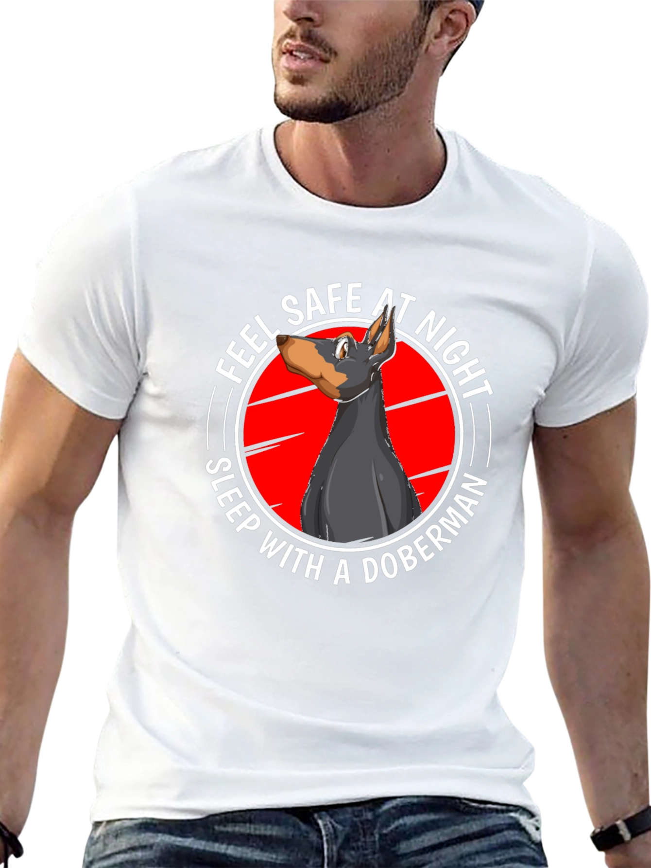Feel Safe at Night Doberman T-Shirt