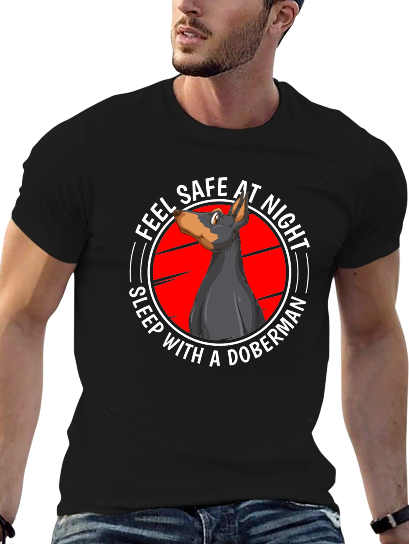 Feel Safe at Night Doberman T-Shirt