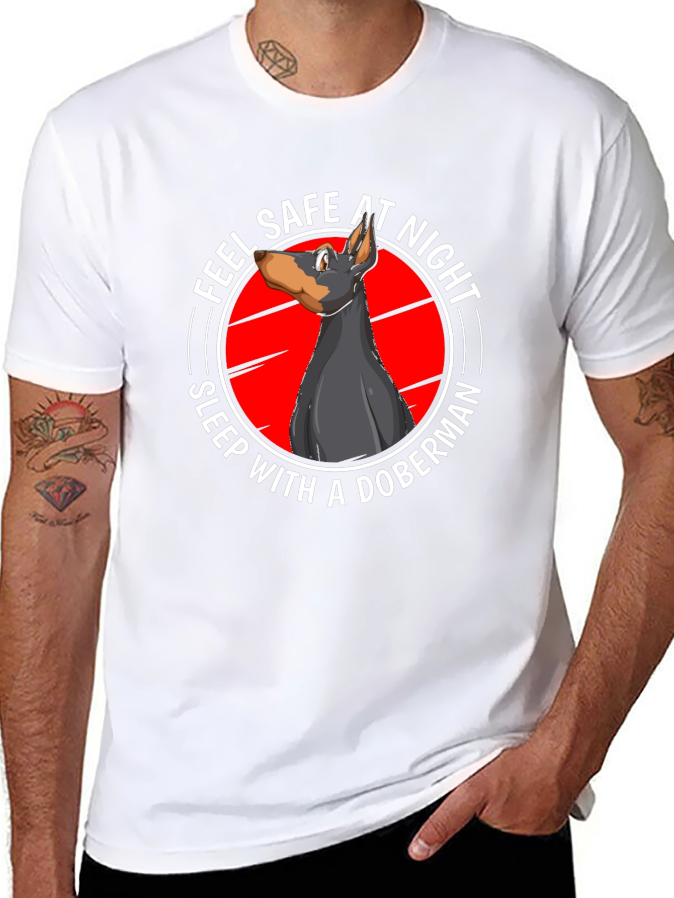 Feel Safe at Night Doberman T-Shirt
