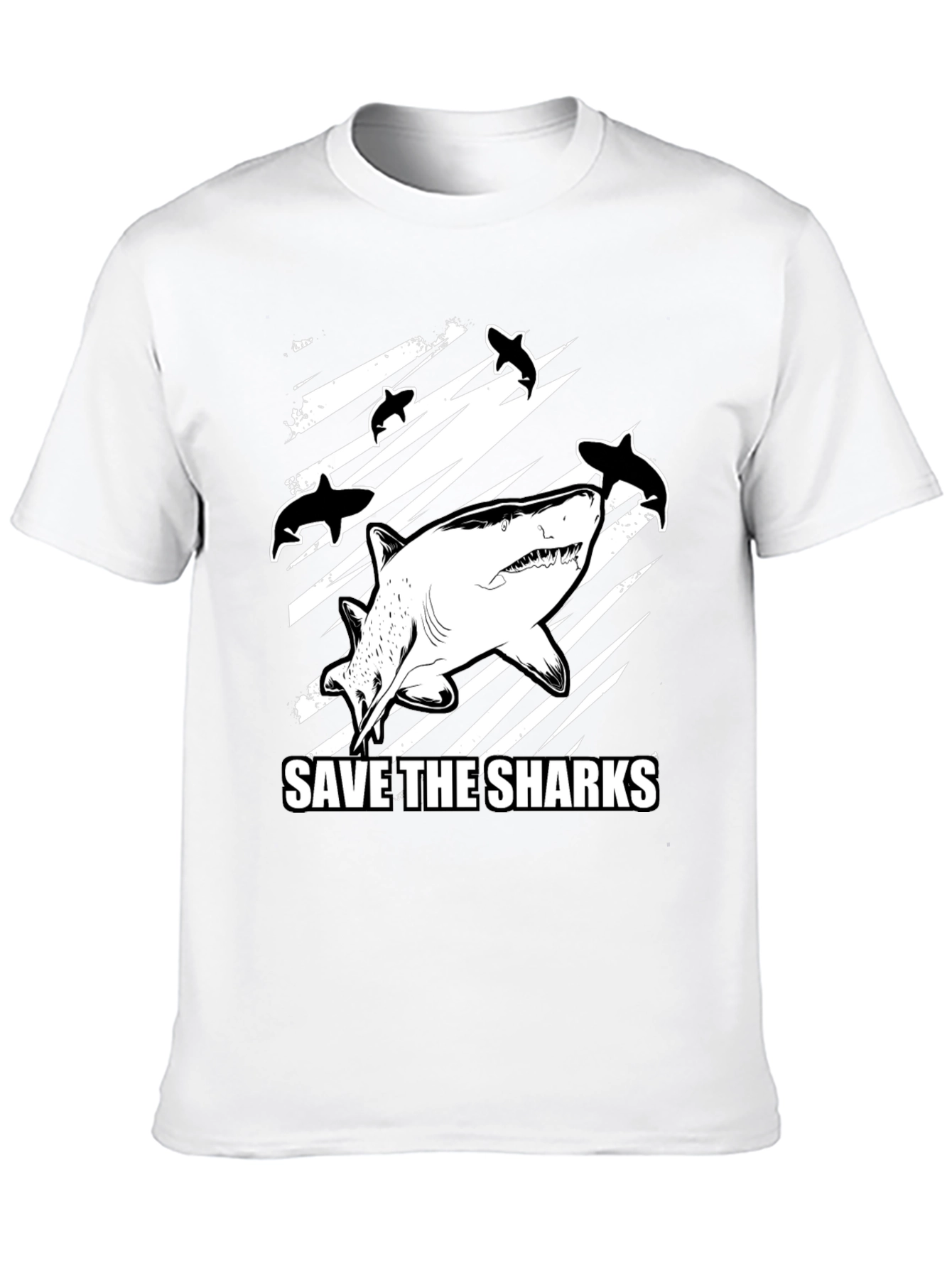 Save the Sharks Graphic T-Shirt - Black Cotton Tee