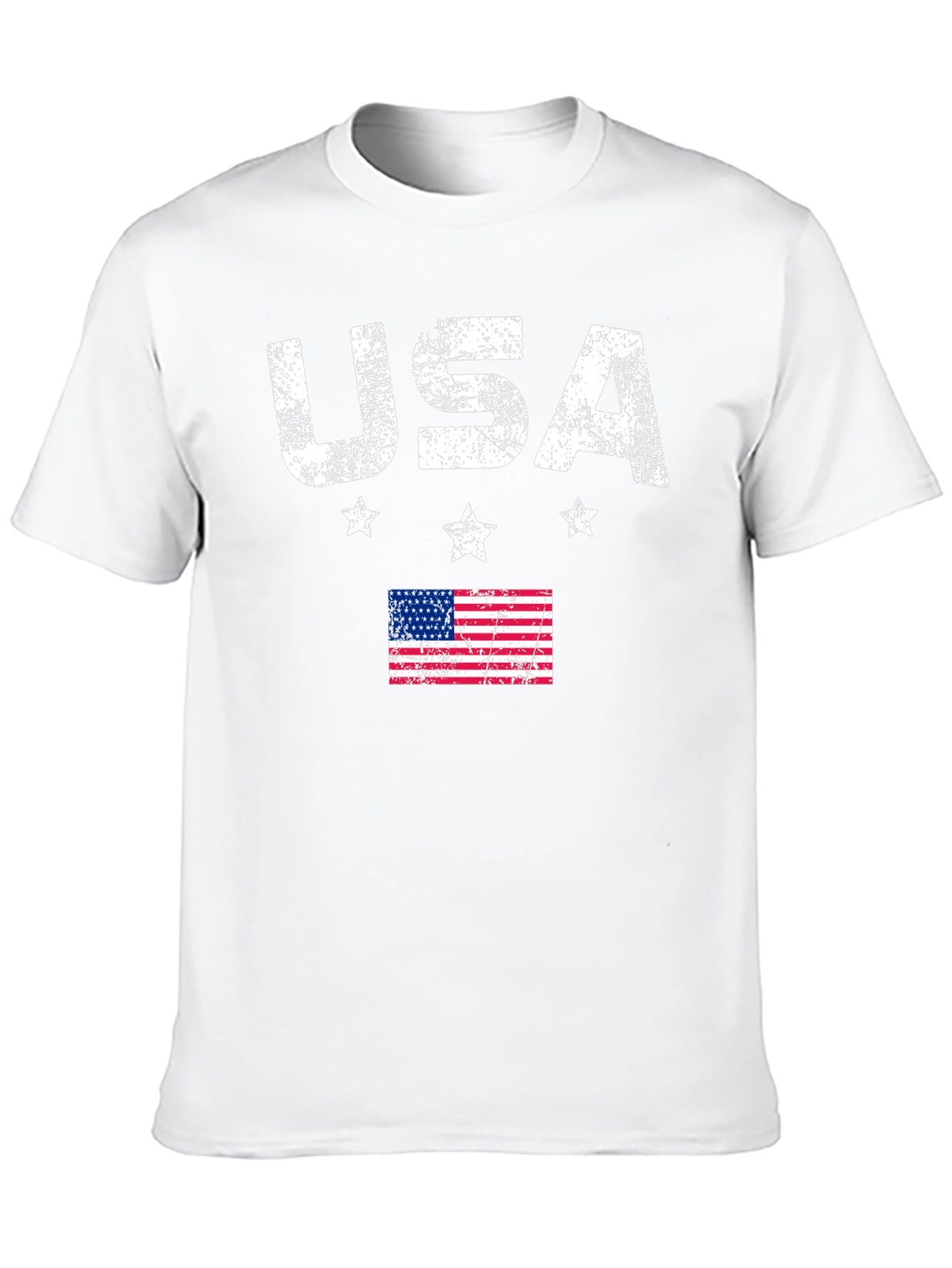 USA Flag Graphic Print Crew Neck T-Shirt