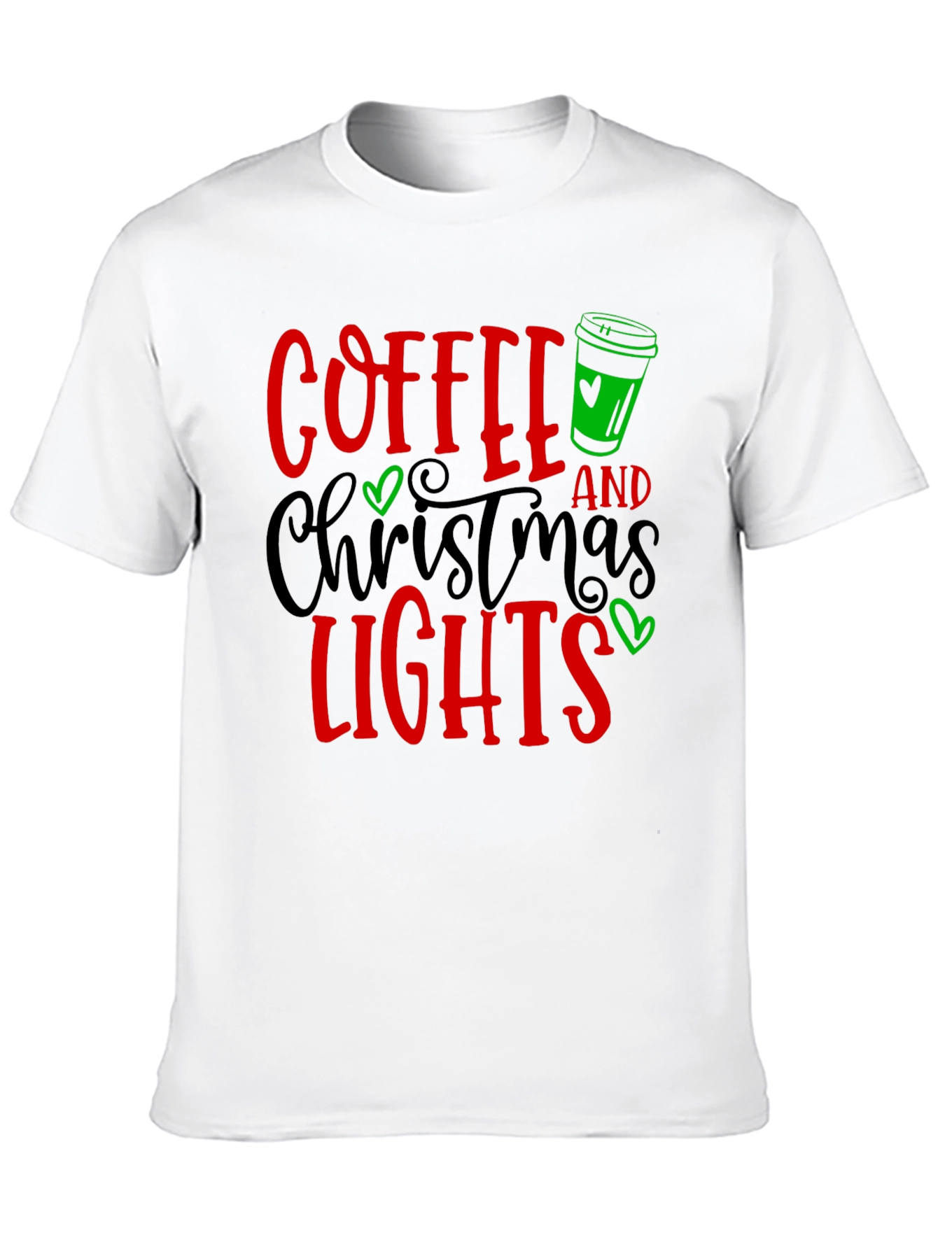 Coffee & Christmas Lights Graphic Tee