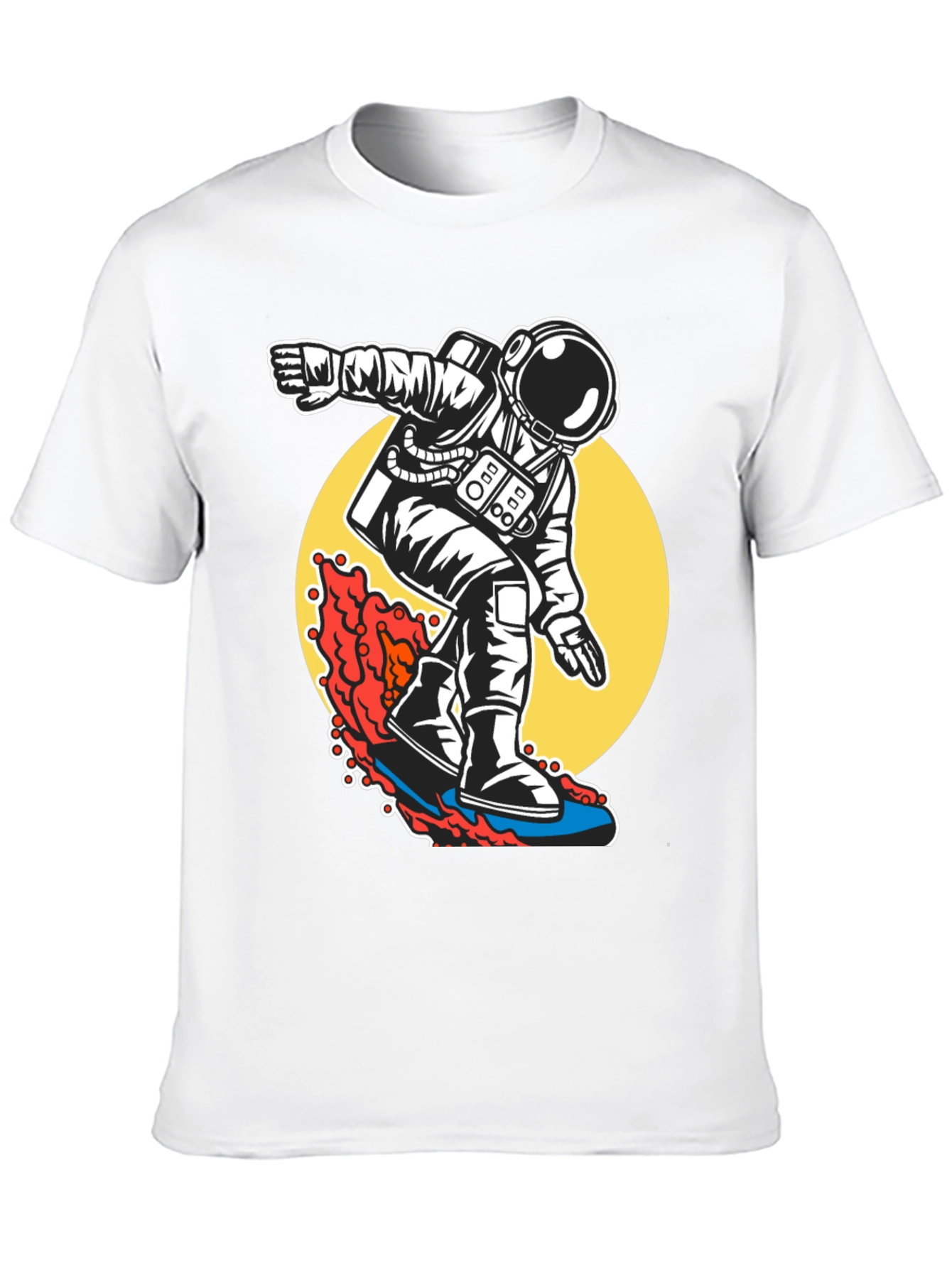 Surfing Astronaut T-Shirt - Ride the Waves of Space!
