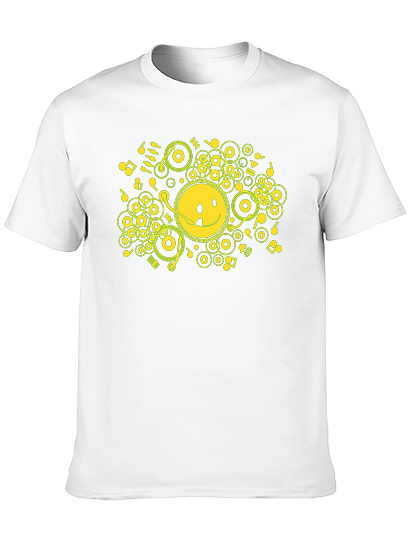 Smiley Face Music Graphic Black Tee