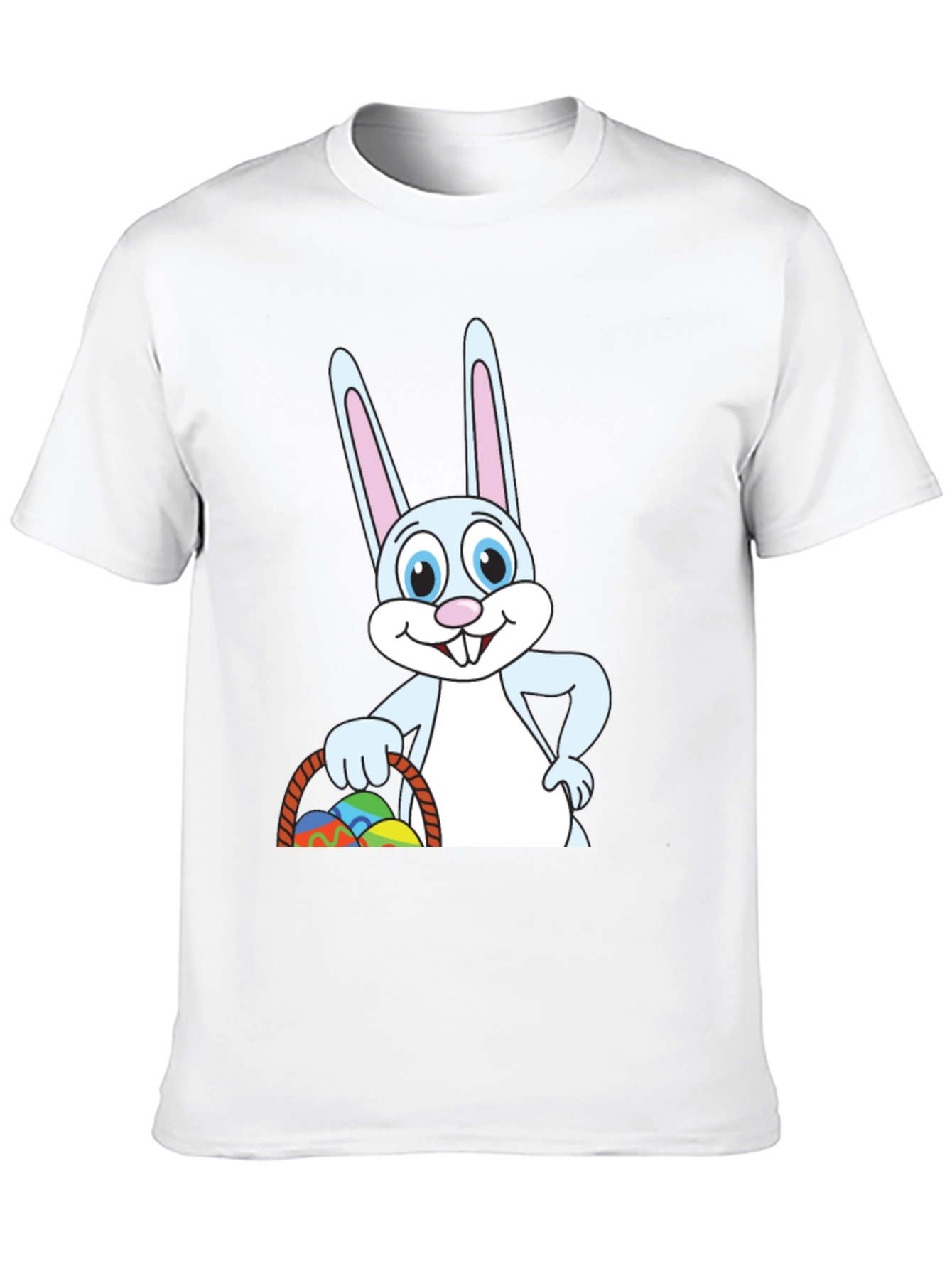Easter Bunny T-Shirt - Cute Cartoon Rabbit Basket Eggs