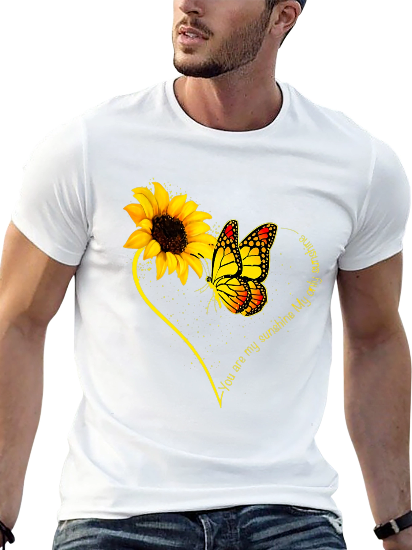 Sunflower & Butterfly T-Shirt - You Are My Sunshine