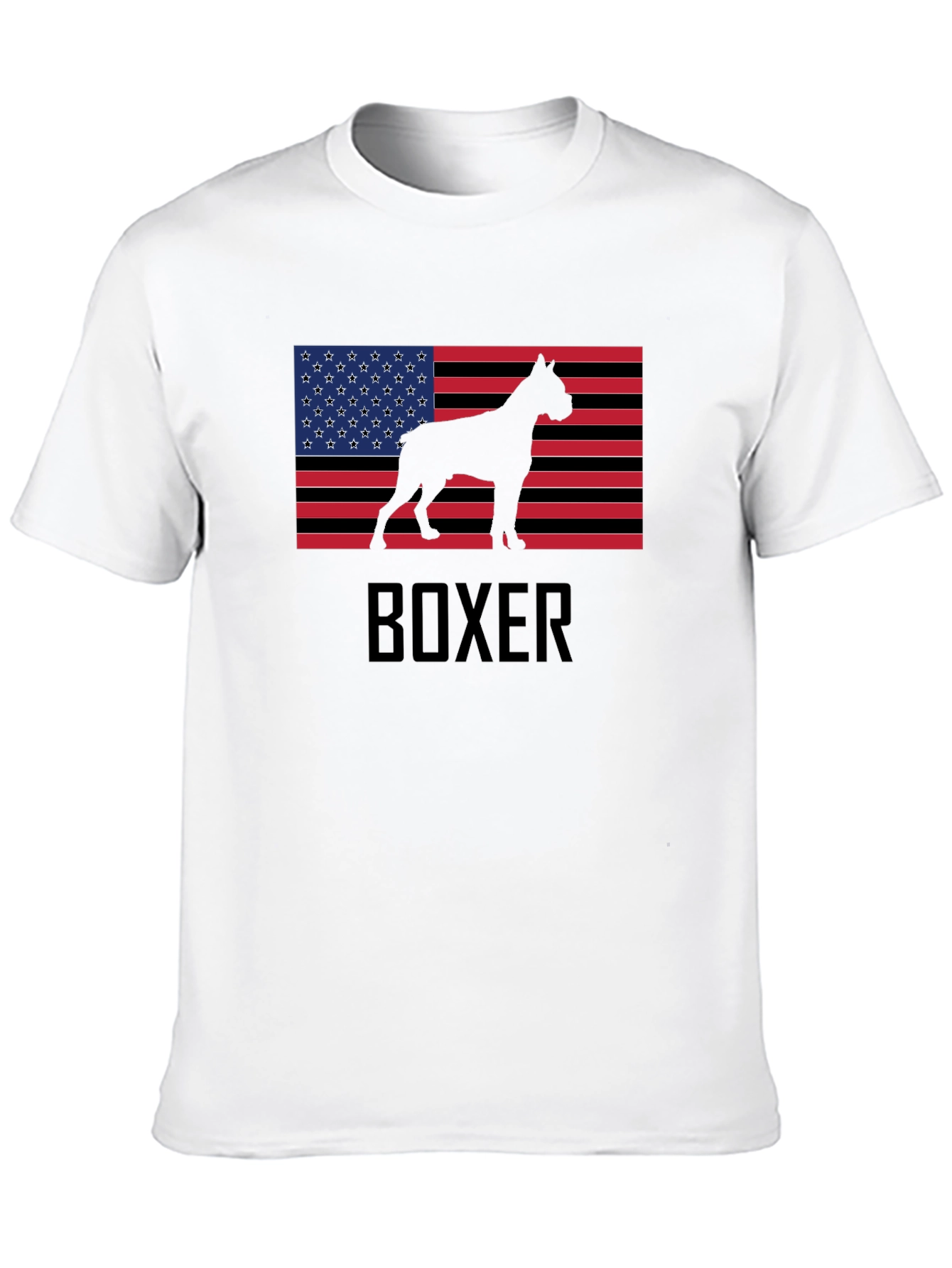 Boxer Dog USA Flag T-Shirt