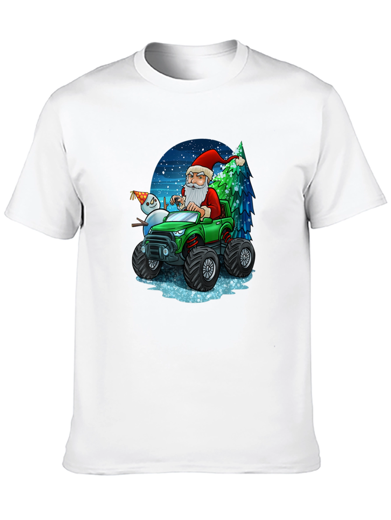 Santas Monster Truck Christmas T-Shirt