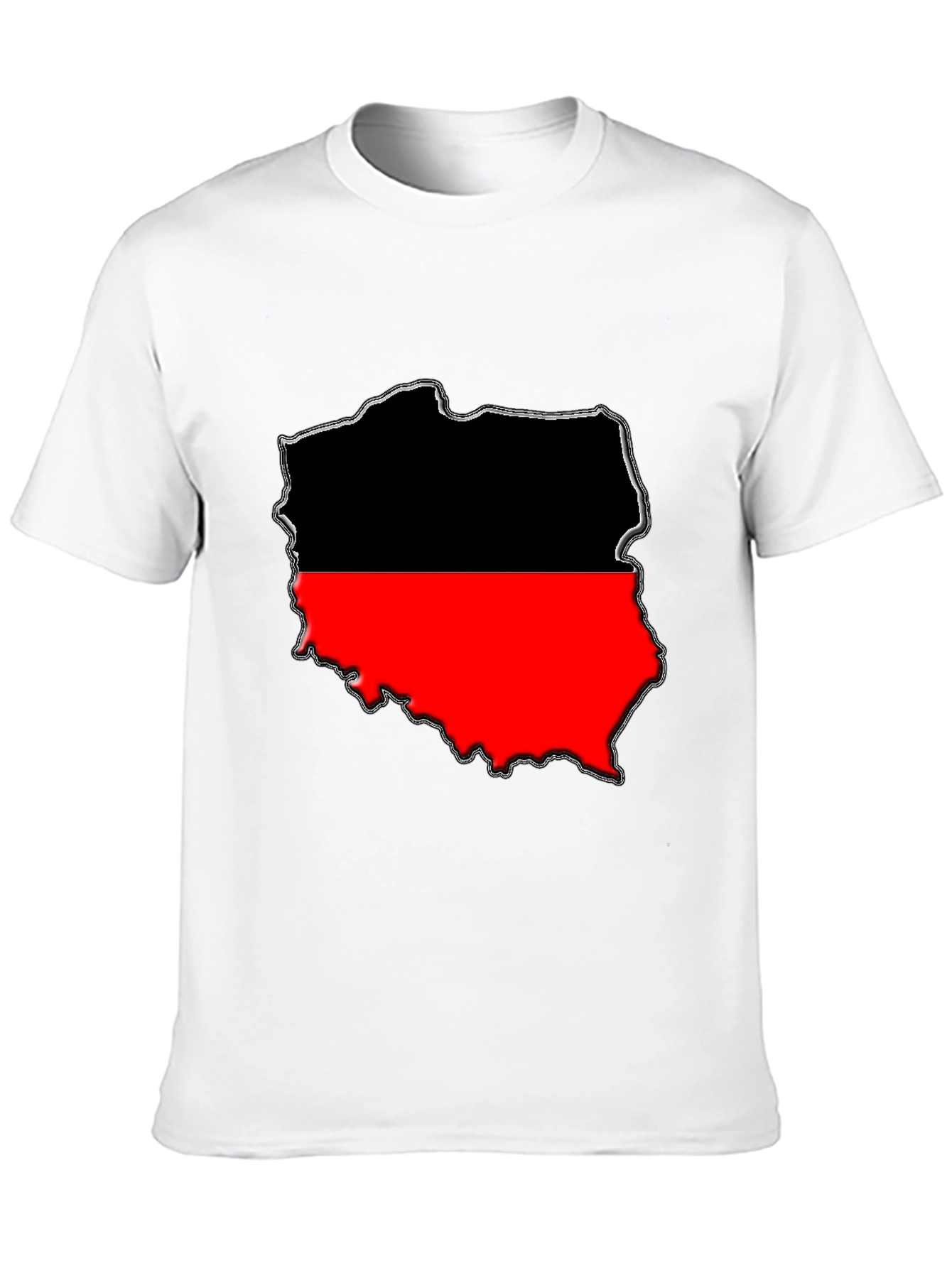 Poland Map T-Shirt - Black & Red Graphic Tee