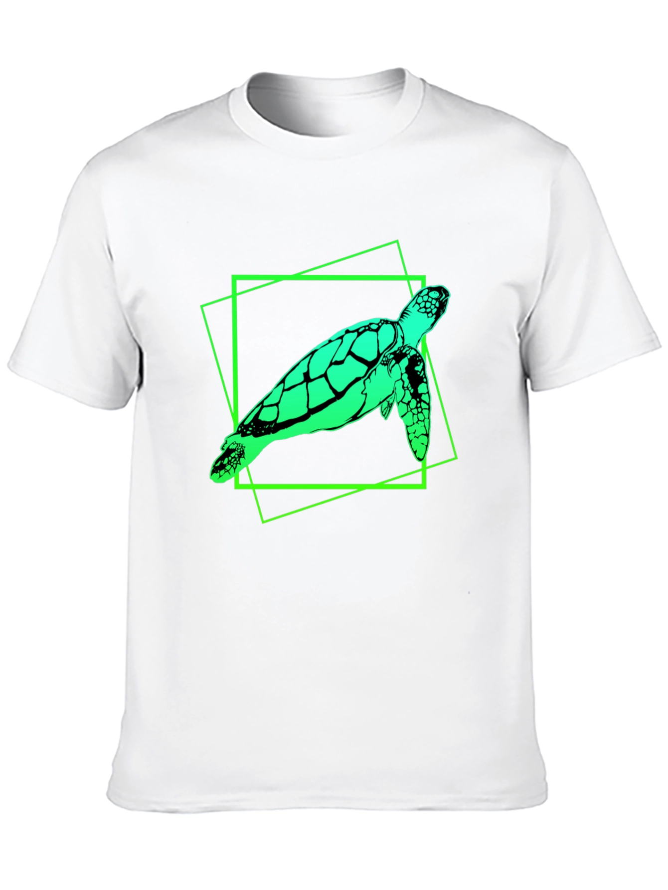 Sea Turtle Graphic Tee - Mens Black Cotton T-Shirt
